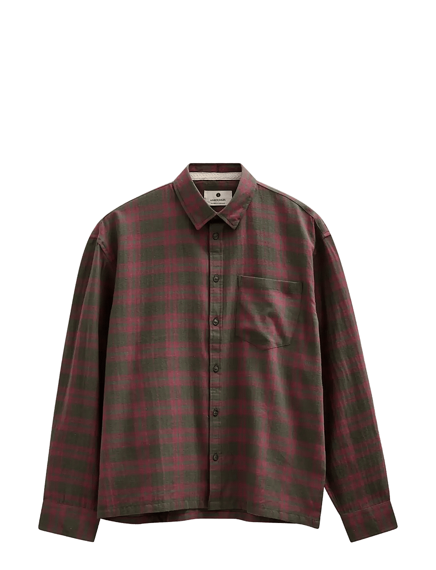 Anerkjendt - AKOTTO FLANNEL CHECK LS SHIRT - flanell-hemden - red dahlia - 1