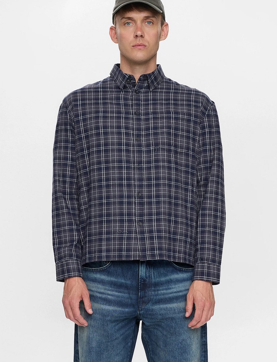 Anerkjendt - AKOTTO FLANNEL CHECK LS SHIRT - flanell-hemden - sky captain - 0