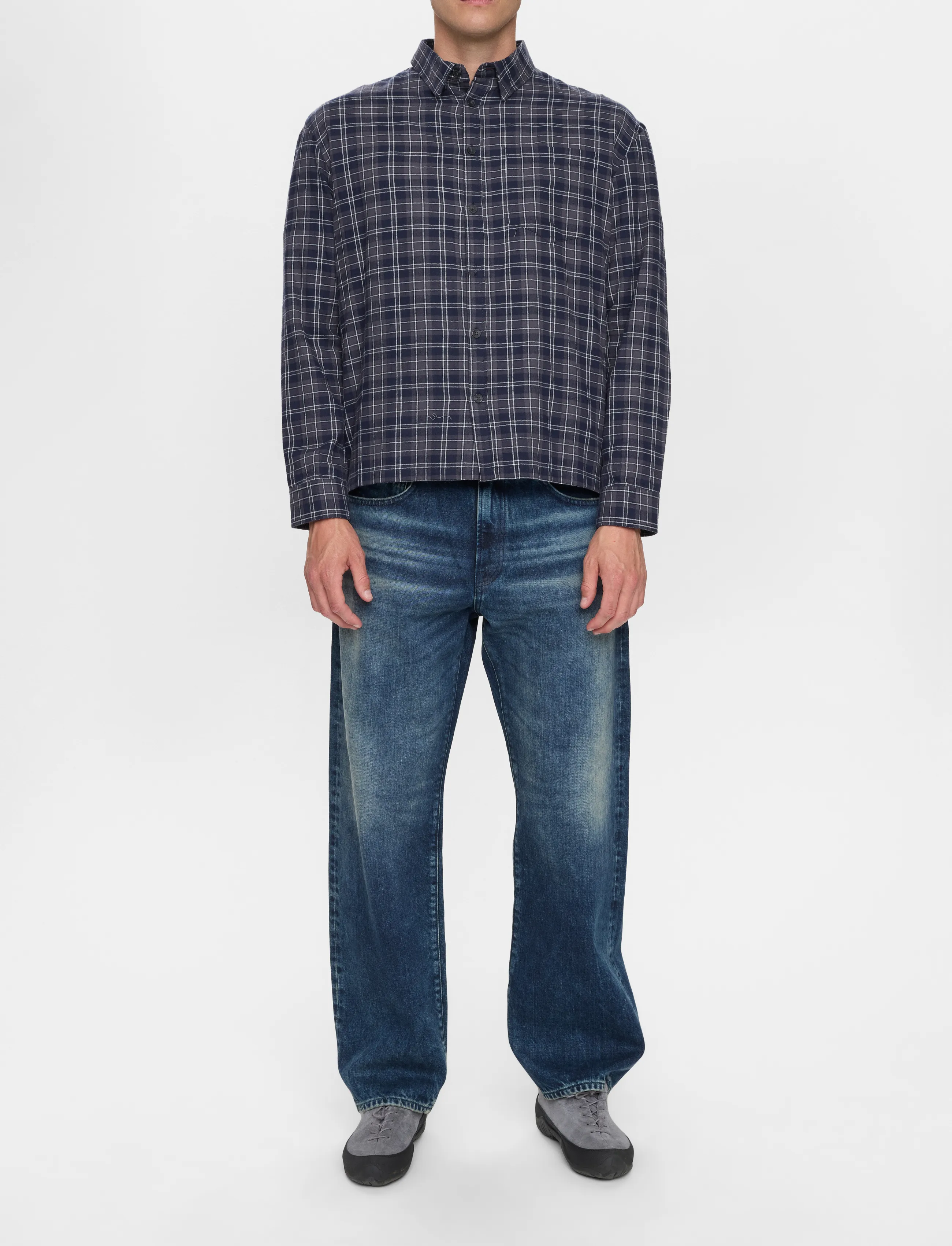 Anerkjendt - AKOTTO FLANNEL CHECK LS SHIRT - flannel shirts - sky captain - 5
