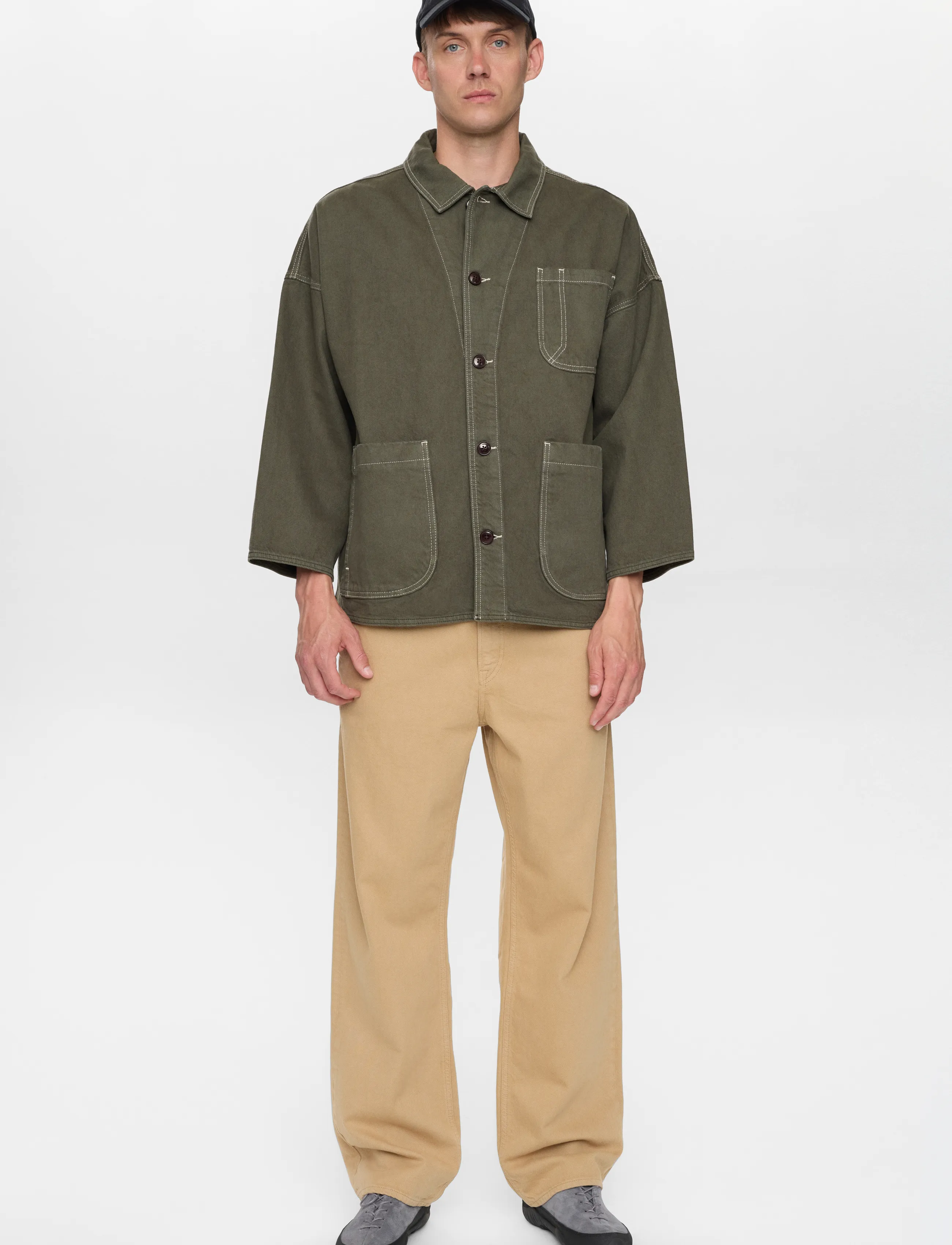 Anerkjendt Akowen Twill Overshirt, One Size, Khaki green, Jakker > Lette Jakker, Herre
