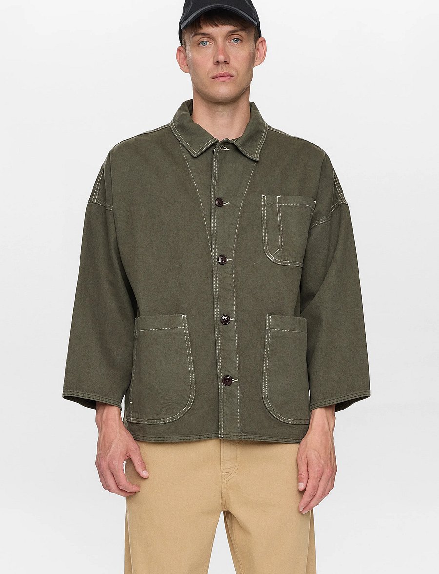 Anerkjendt - AKOWEN TWILL OVERSHIRT - herbstjacken - forest night - 4
