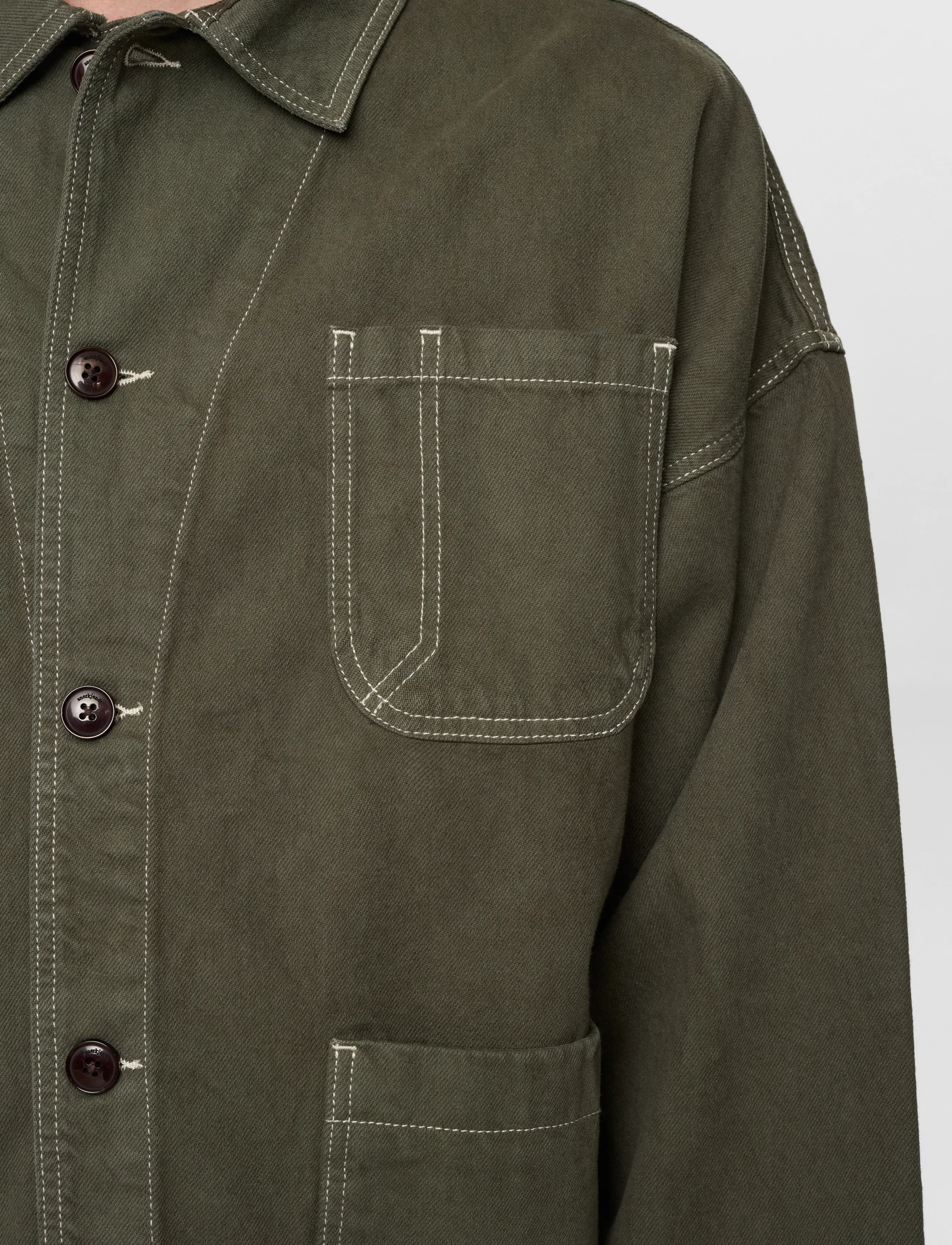 Anerkjendt - AKOWEN TWILL OVERSHIRT - lette jakker - forest night - 5