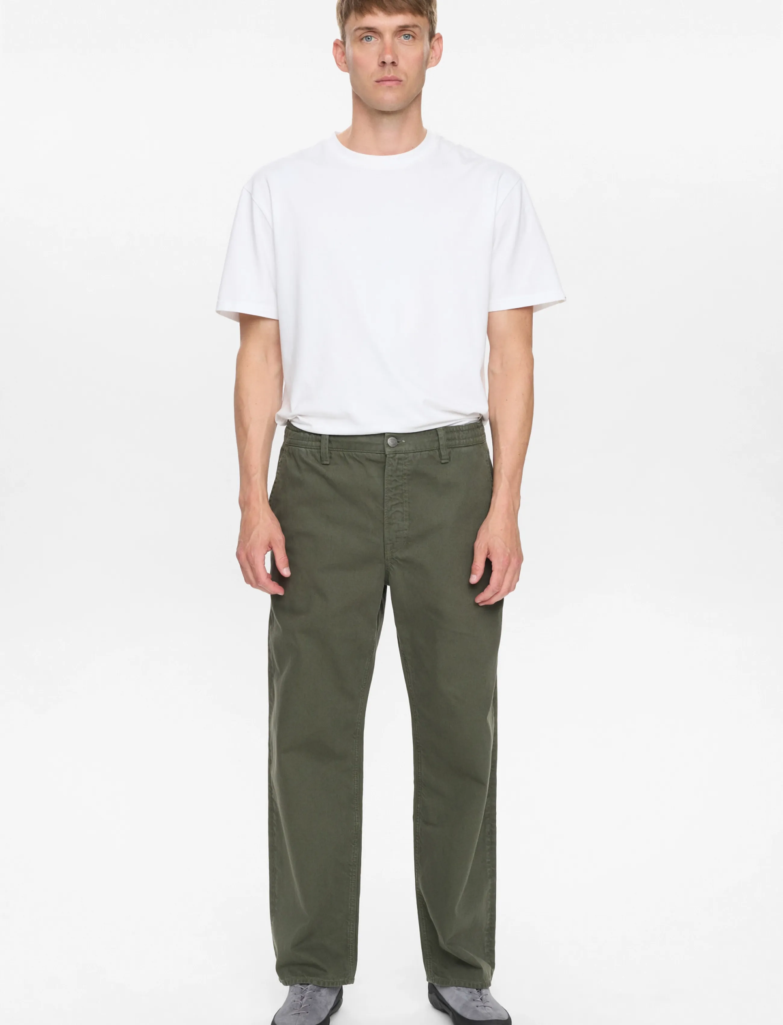 Anerkjendt AKJONAS ELA TWILL PANTS - Anerkjendt - FOREST NIGHT / khaki/green