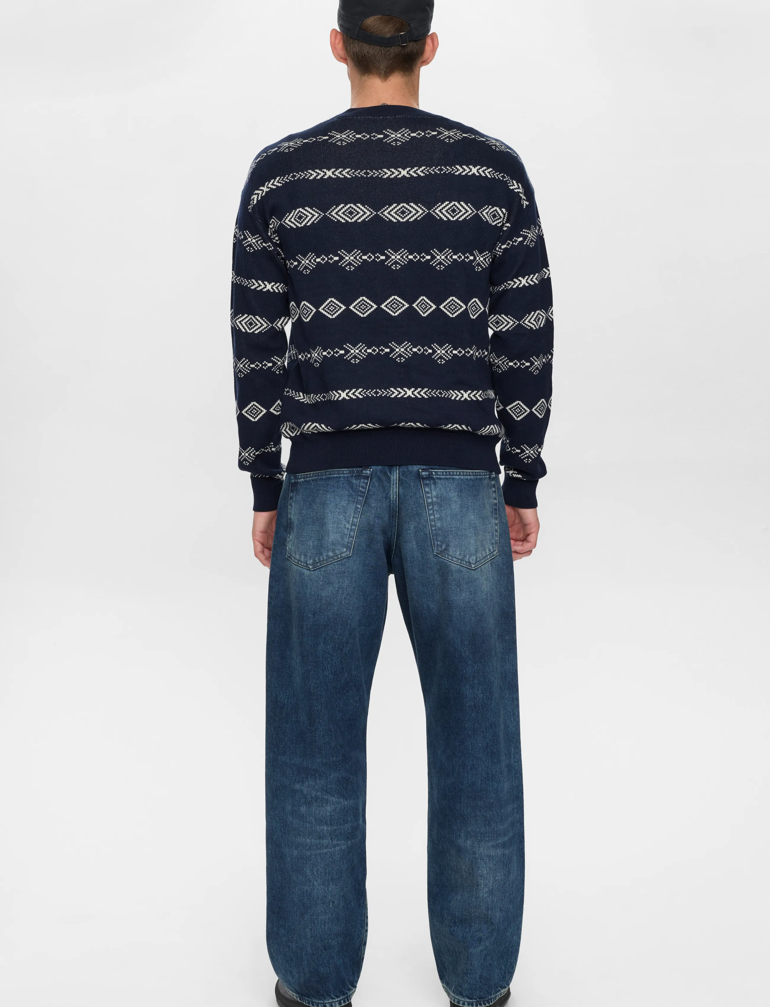 Anerkjendt - AKSINUS JACQ COT/SILK KNIT - sky captain - 3