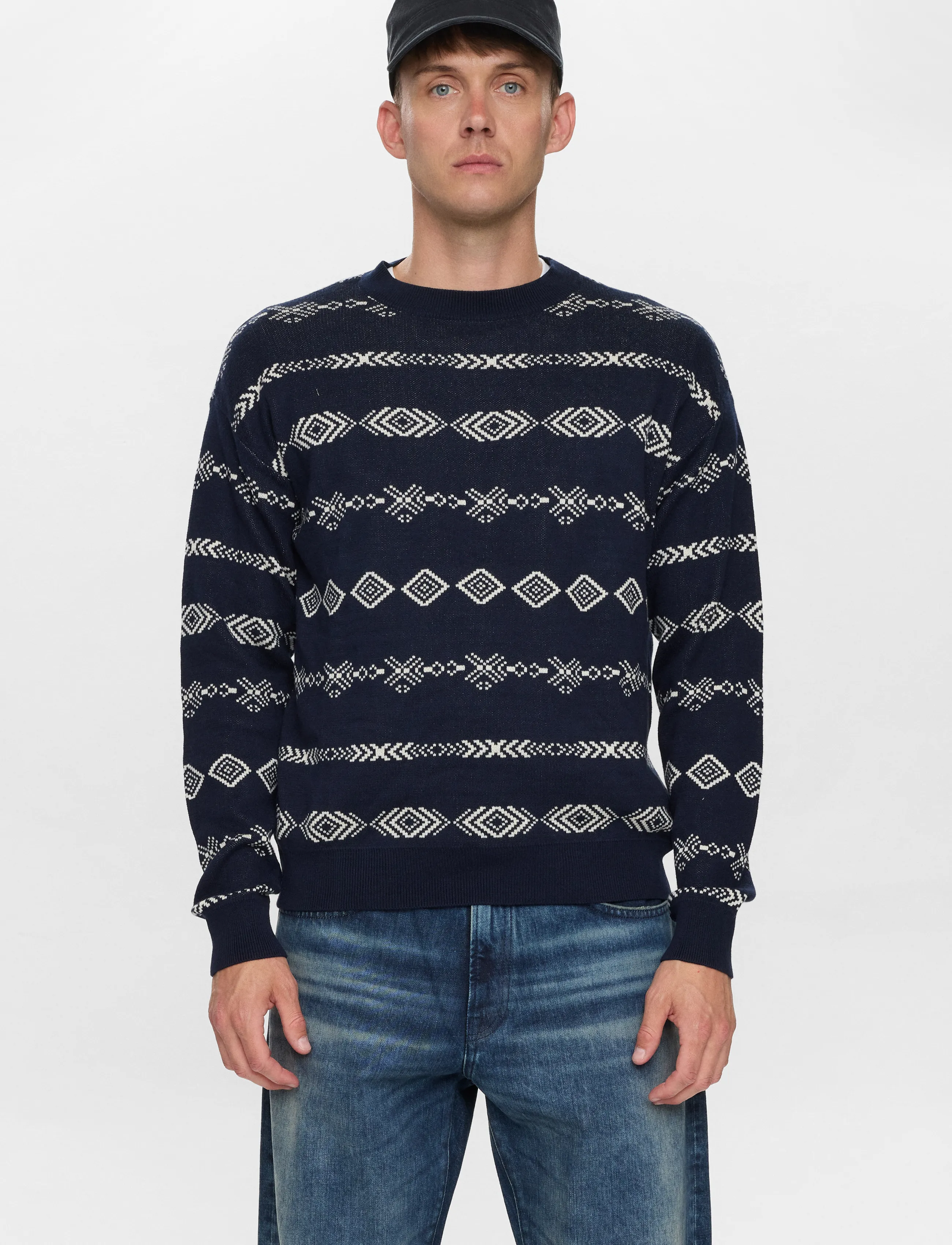 Anerkjendt - AKSINUS JACQ COT/SILK KNIT - trøjer - sky captain - 4