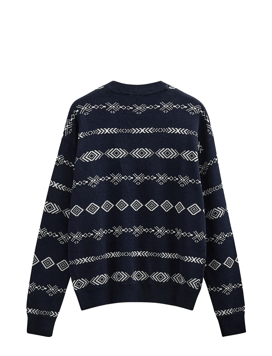 Anerkjendt - AKSINUS JACQ COT/SILK KNIT - rundhalsad - sky captain - 2