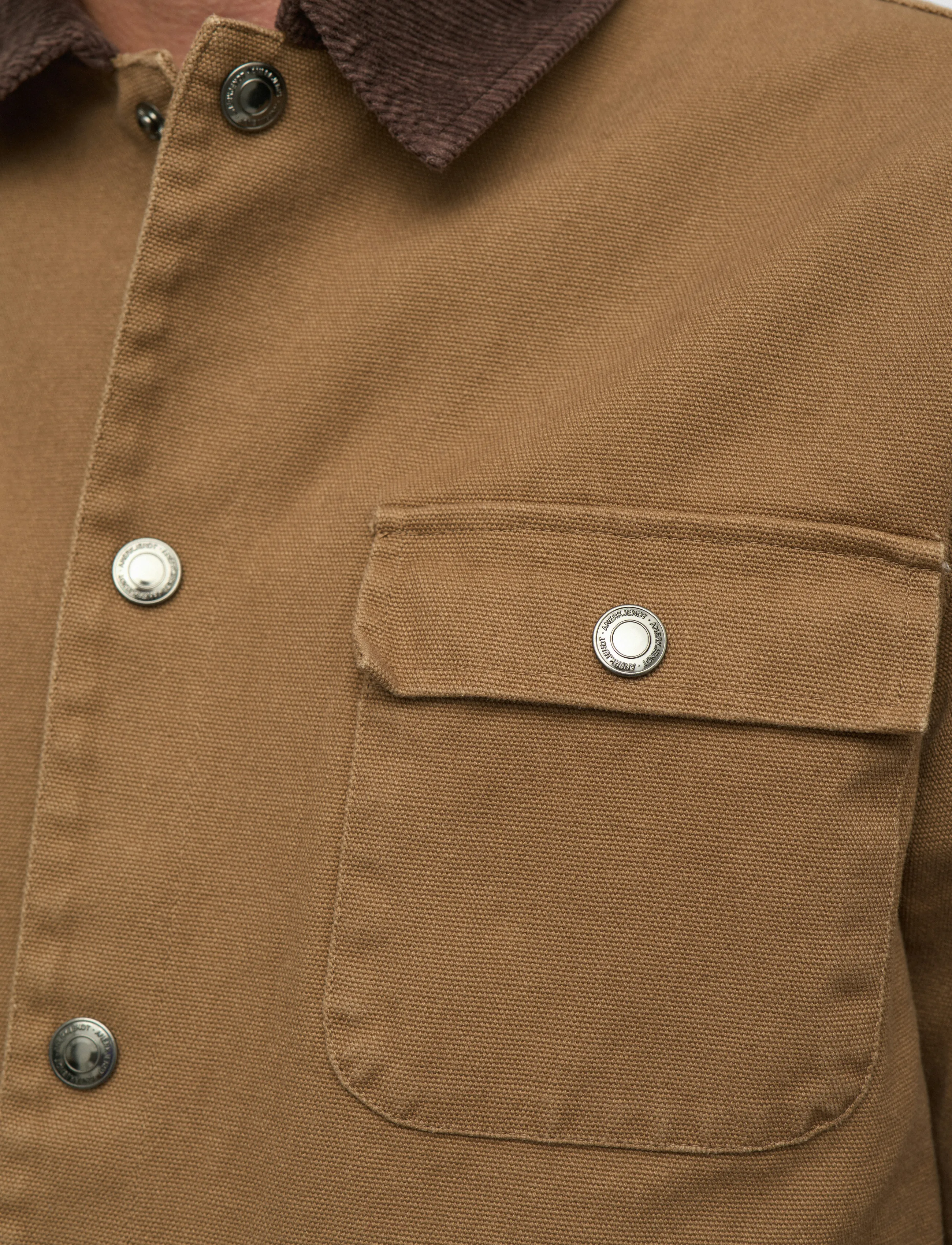 Anerkjendt - AKBASTIAN CANVAS WASHED JACKET - höstjackor - ermine - 5
