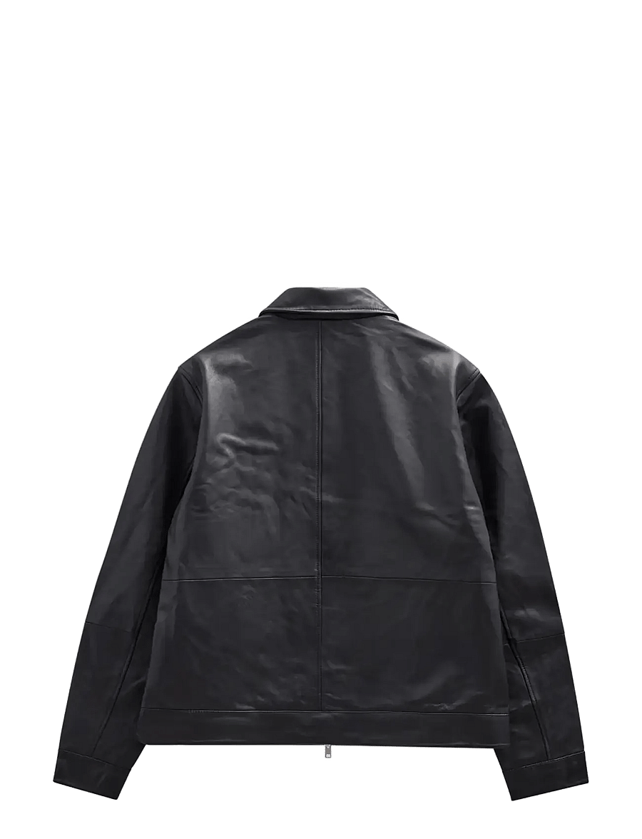 Anerkjendt - AKCARL LEATHER JACKET - herbstjacken - caviar - 2