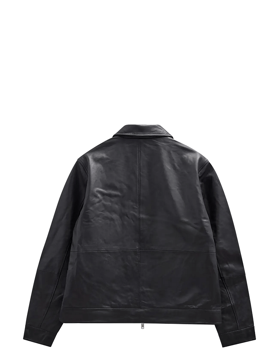 Anerkjendt - AKCARL LEATHER JACKET - sügisjoped - caviar - 2