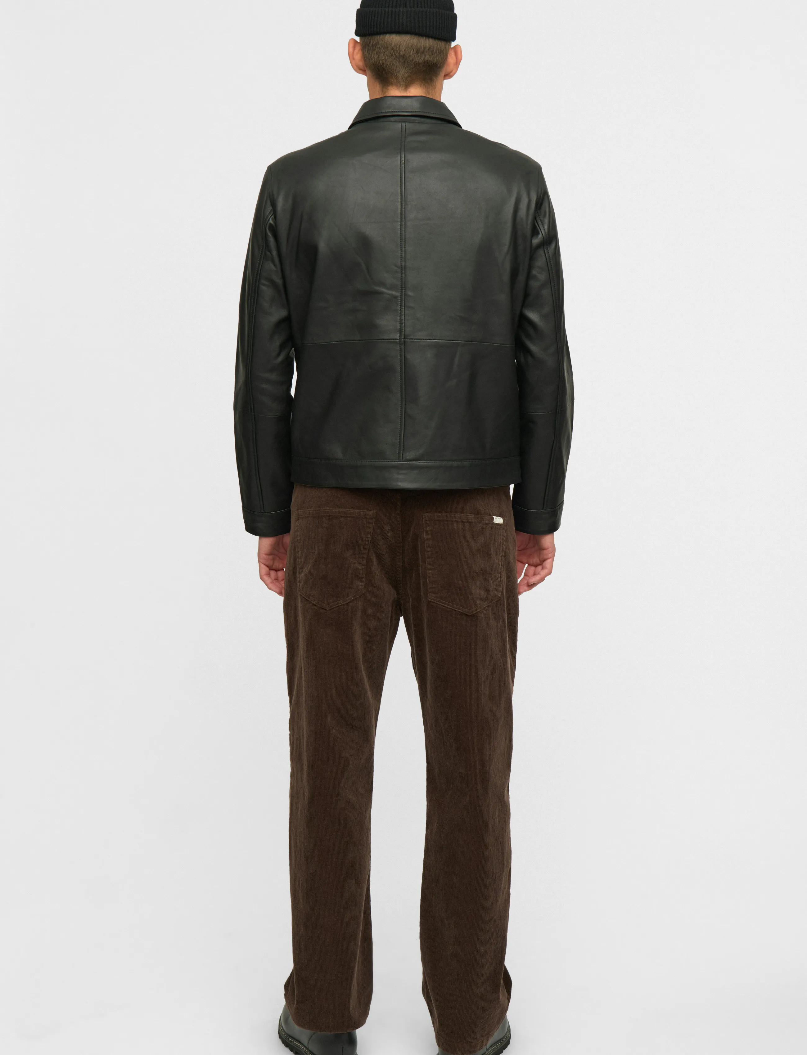 Anerkjendt - AKCARL LEATHER JACKET - sügisjoped - caviar - 3