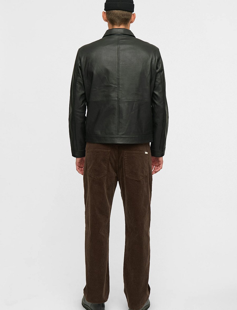 Anerkjendt - AKCARL LEATHER JACKET - sügisjoped - caviar - 3
