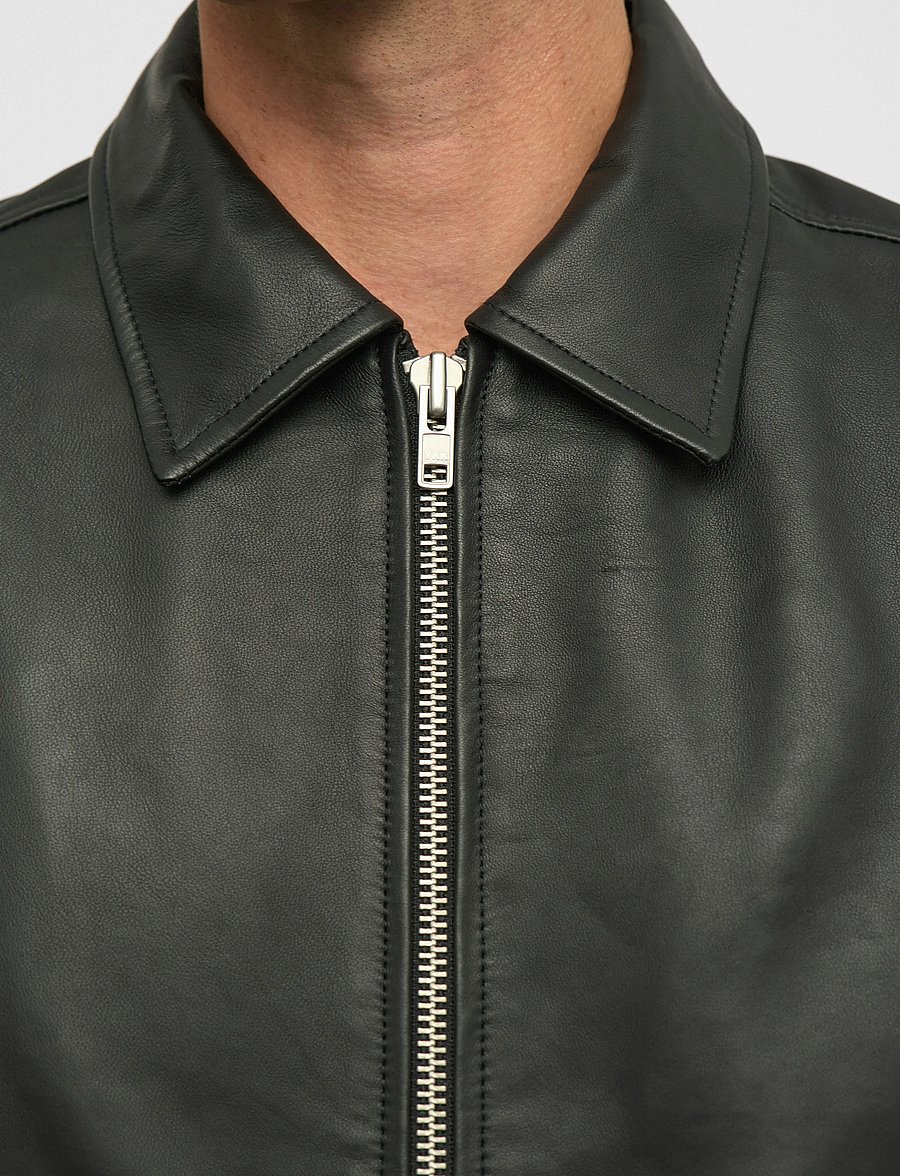Anerkjendt - AKCARL LEATHER JACKET - sügisjoped - caviar - 4