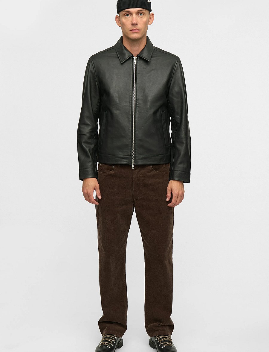 Anerkjendt - AKCARL LEATHER JACKET - sügisjoped - caviar - 0