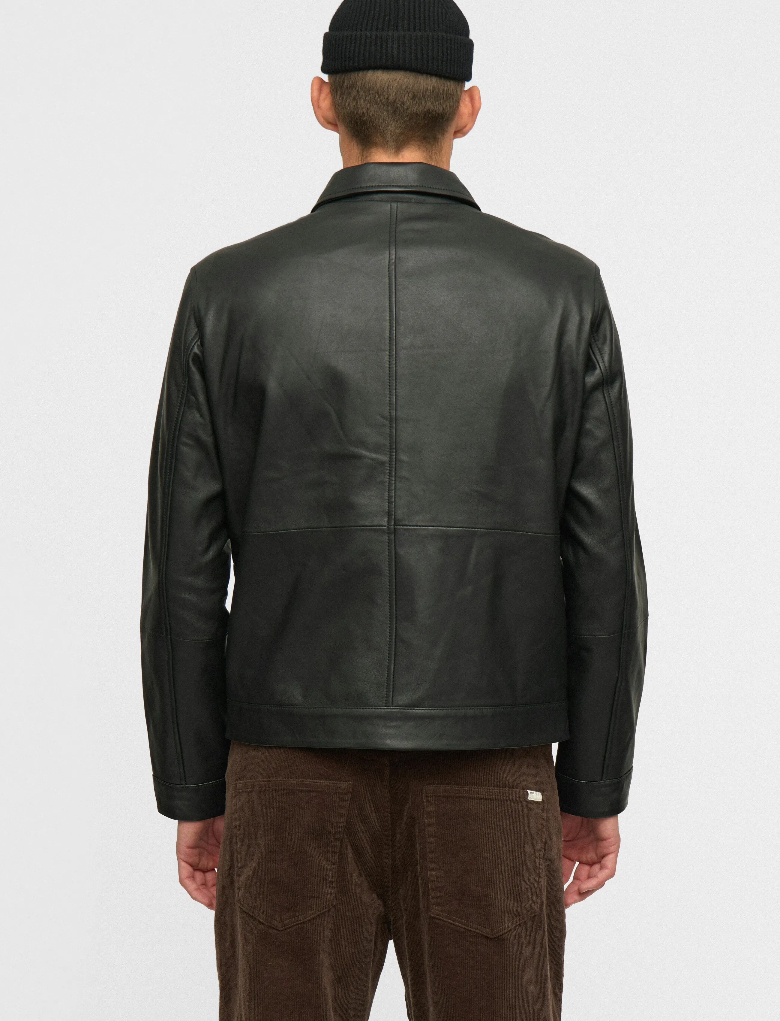Anerkjendt - AKCARL LEATHER JACKET - herbstjacken - caviar - 3