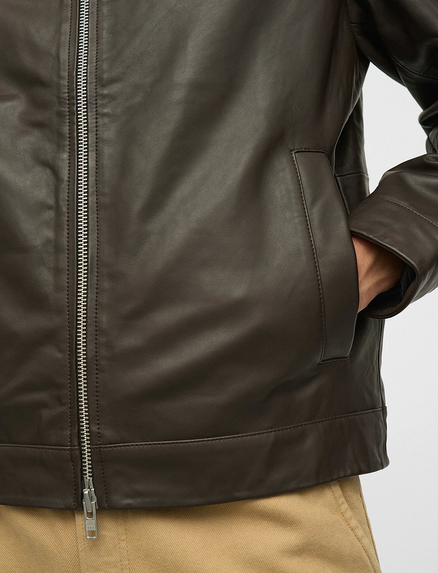 Anerkjendt - AKCARL LEATHER JACKET - fall jackets - delicioso - 0