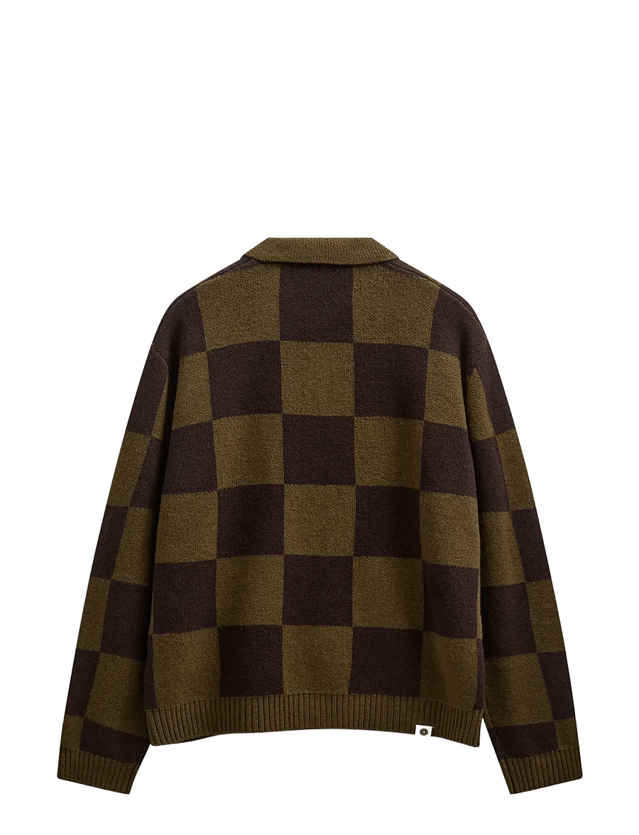 Anerkjendt - AKSINUS CHECK MERINO KNIT - kardiganid - forest night - 2