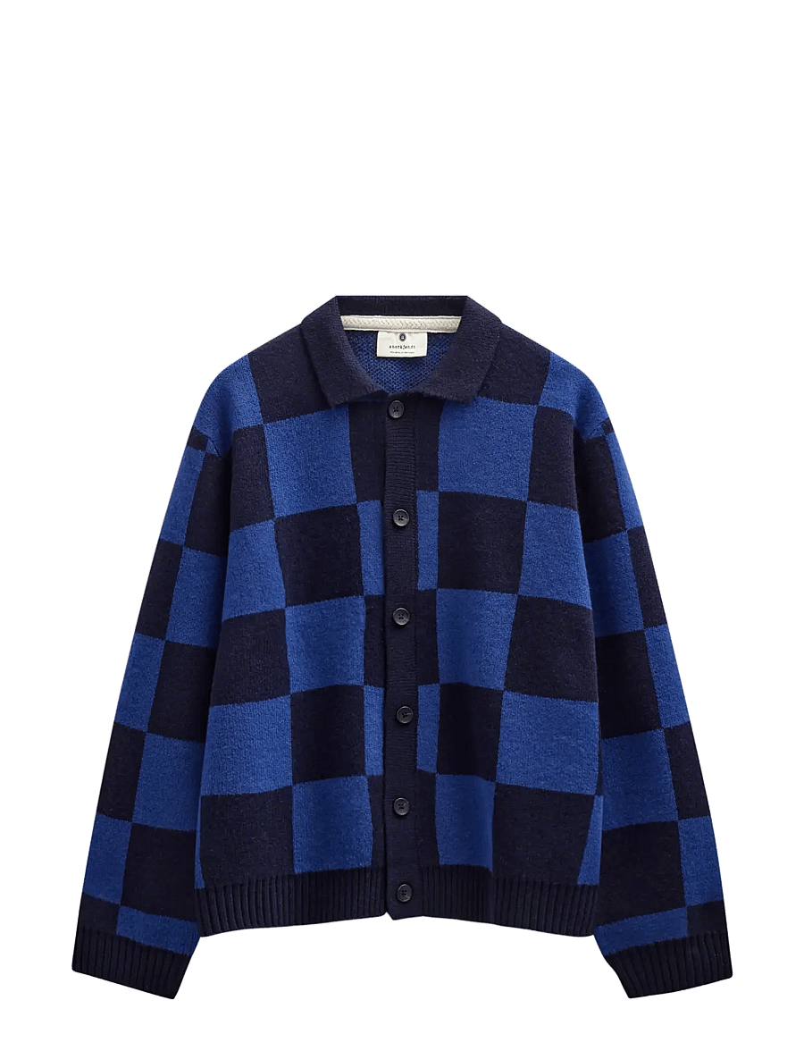 Anerkjendt - AKSINUS CHECK MERINO KNIT - sky captain - 1