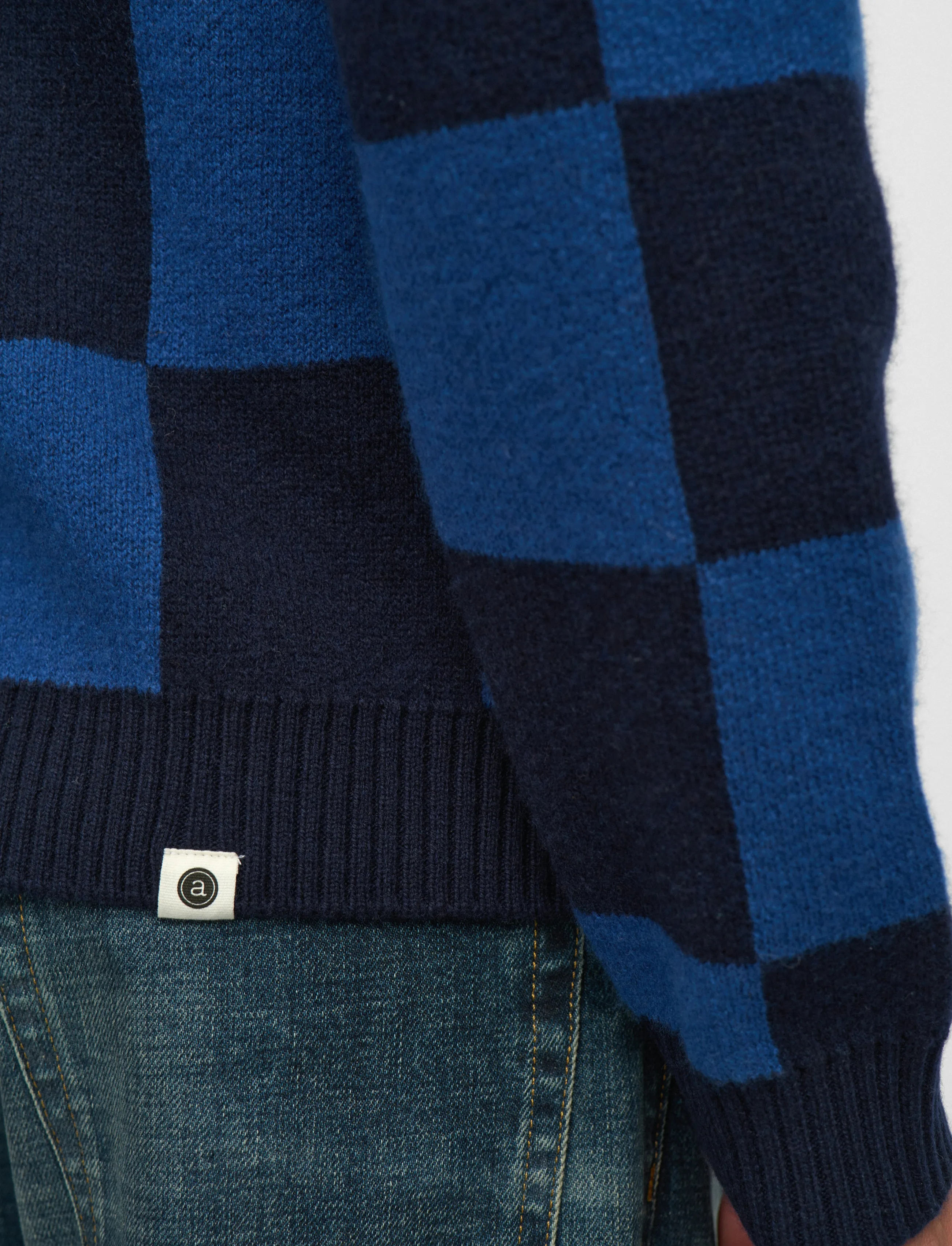 Anerkjendt - AKSINUS CHECK MERINO KNIT - sky captain - 5