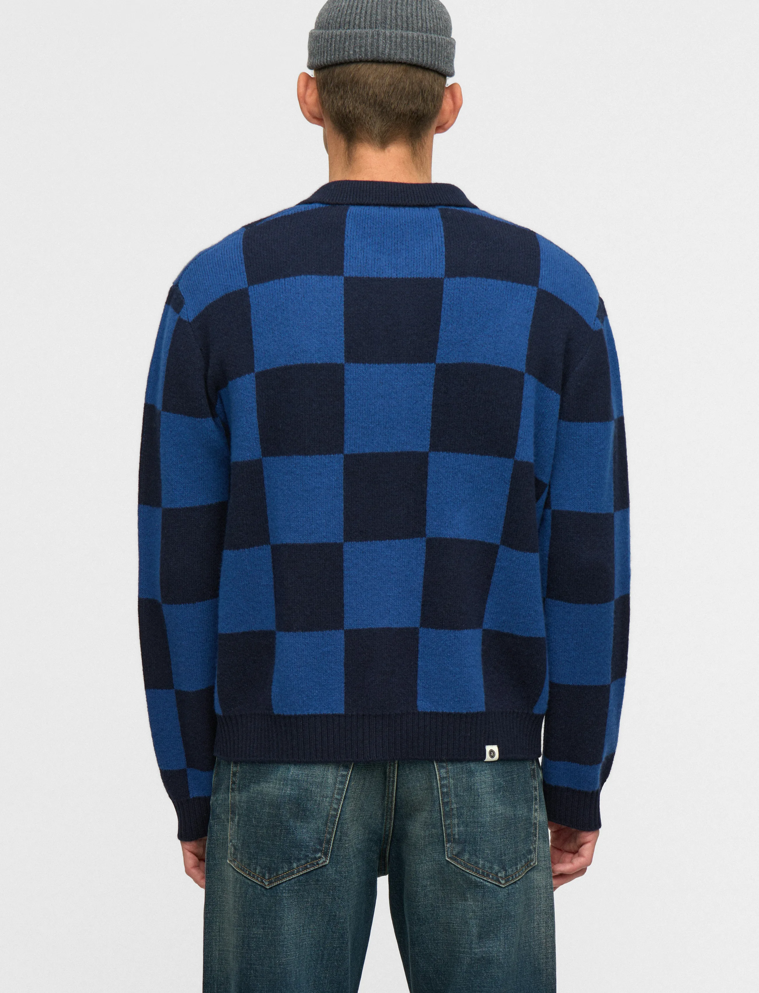 Anerkjendt AKSINUS CHECK MERINO KNIT - Kleidung - SKY CAPTAIN / navy