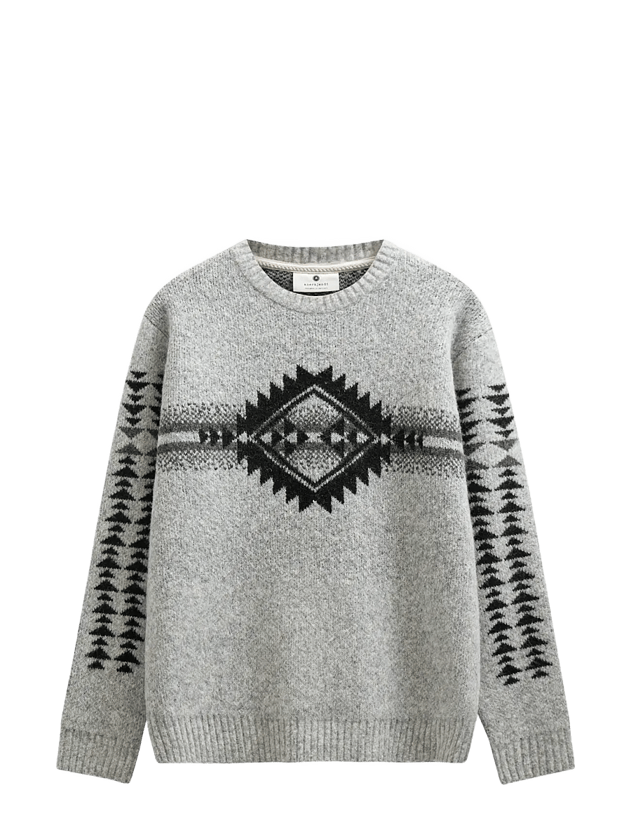 Anerkjendt - AKSINUS JACQ KNIT - rundhals - tofu - 0