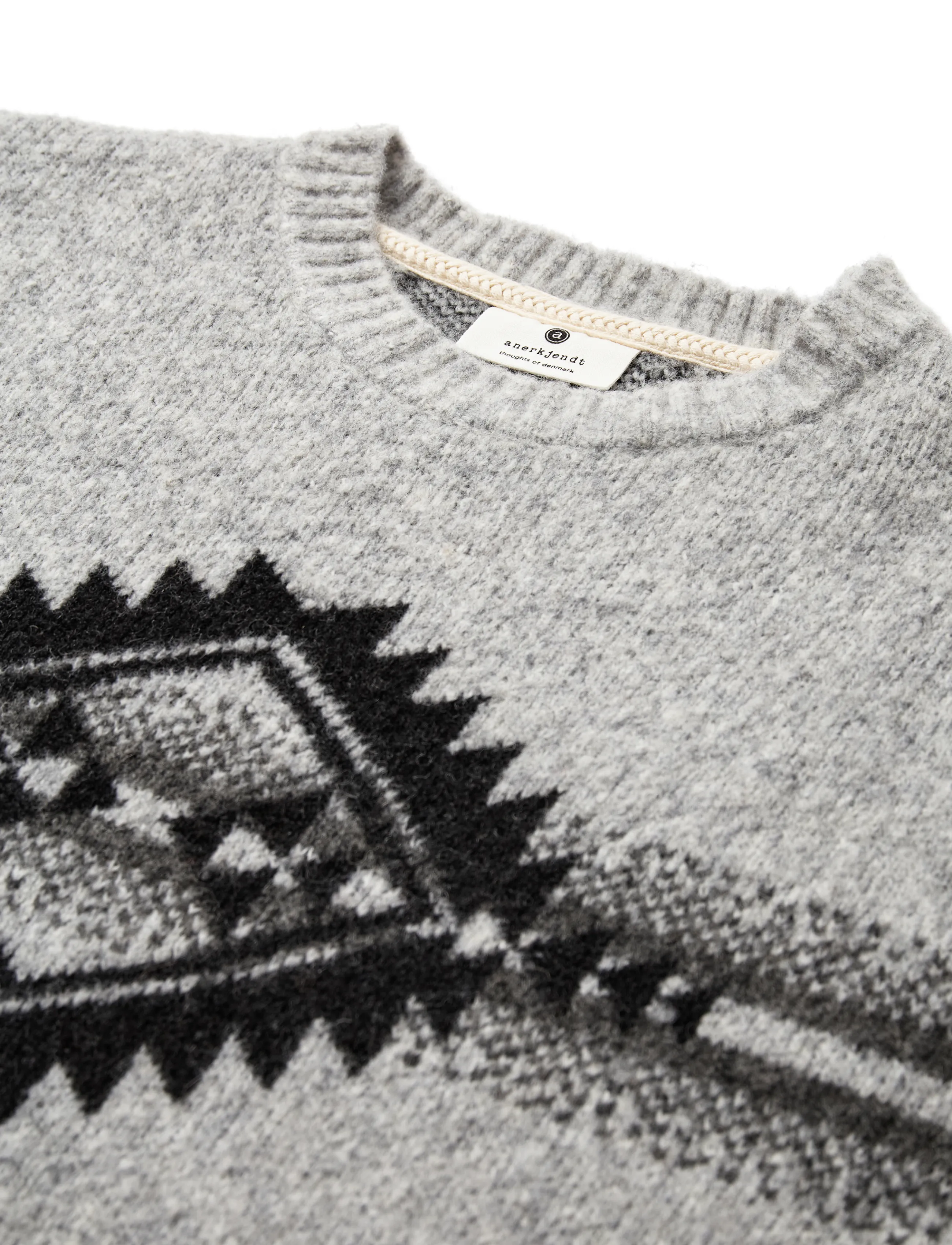 Anerkjendt - AKSINUS JACQ KNIT - rundhals - tofu - 2