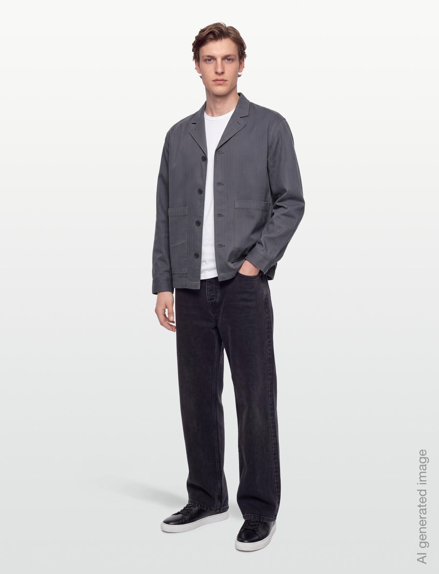 Anerkjendt - AKOTTO HERRINGBONE LS OS - paitatakit - magnet - 0