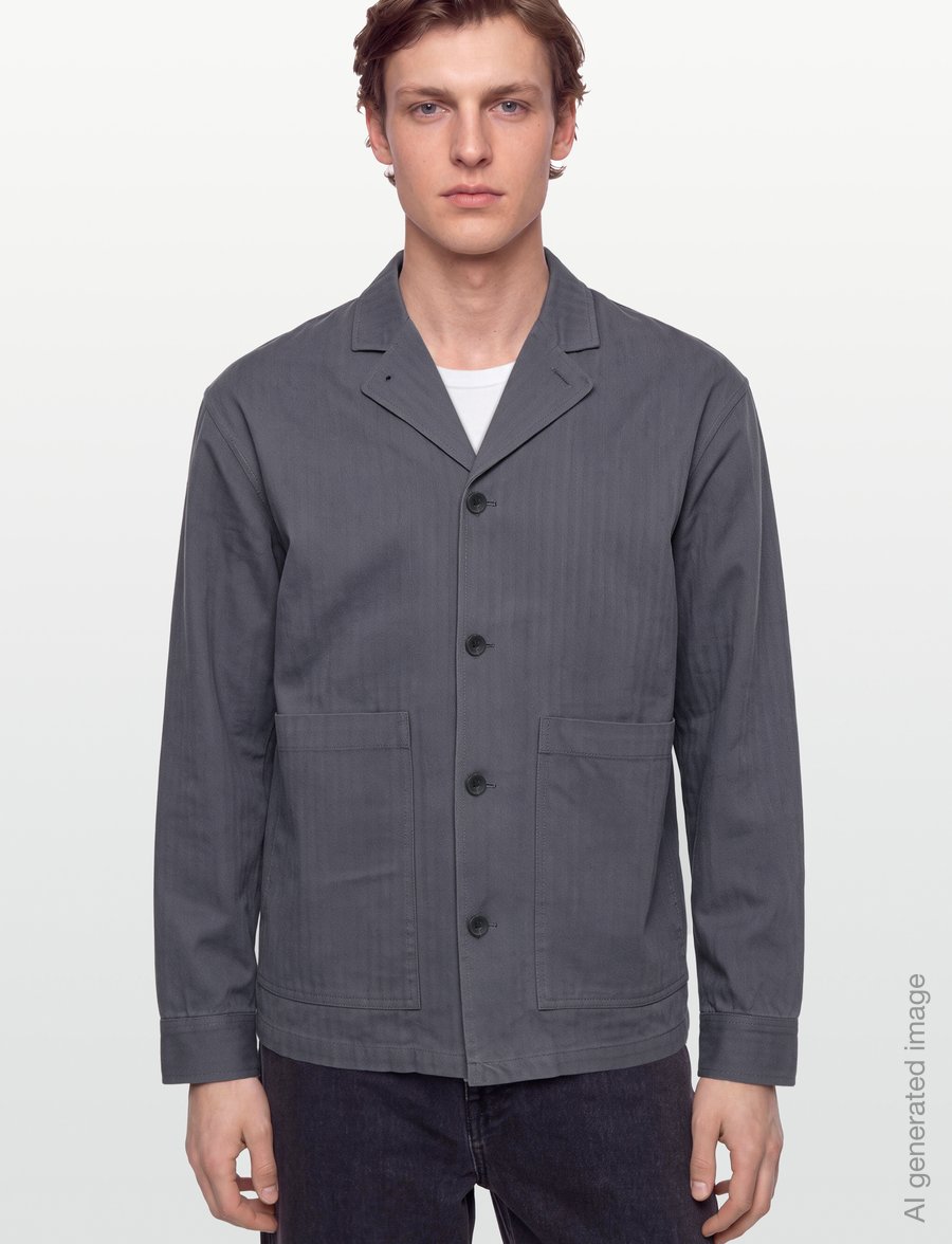 Anerkjendt - AKOTTO HERRINGBONE LS OS - paitatakit - magnet - 3
