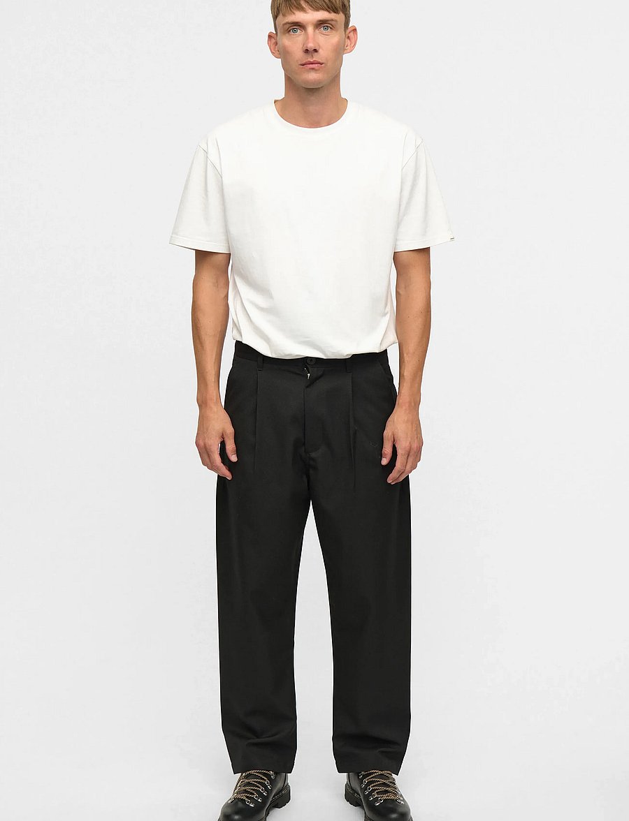 Anerkjendt - AKJAKOB WOOL PANTS - suit trousers - caviar - 0