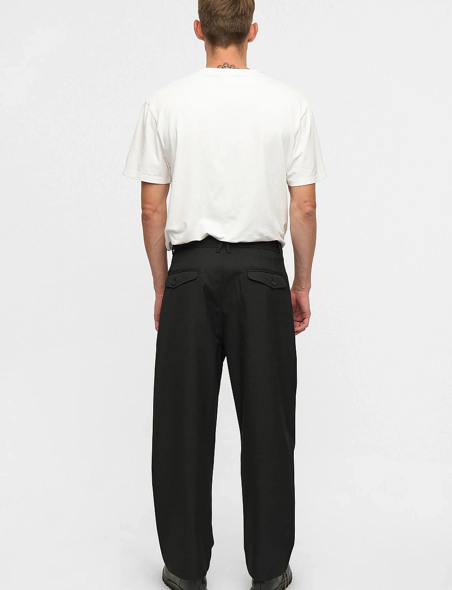 Anerkjendt - AKJAKOB WOOL PANTS - suit trousers - caviar - 3