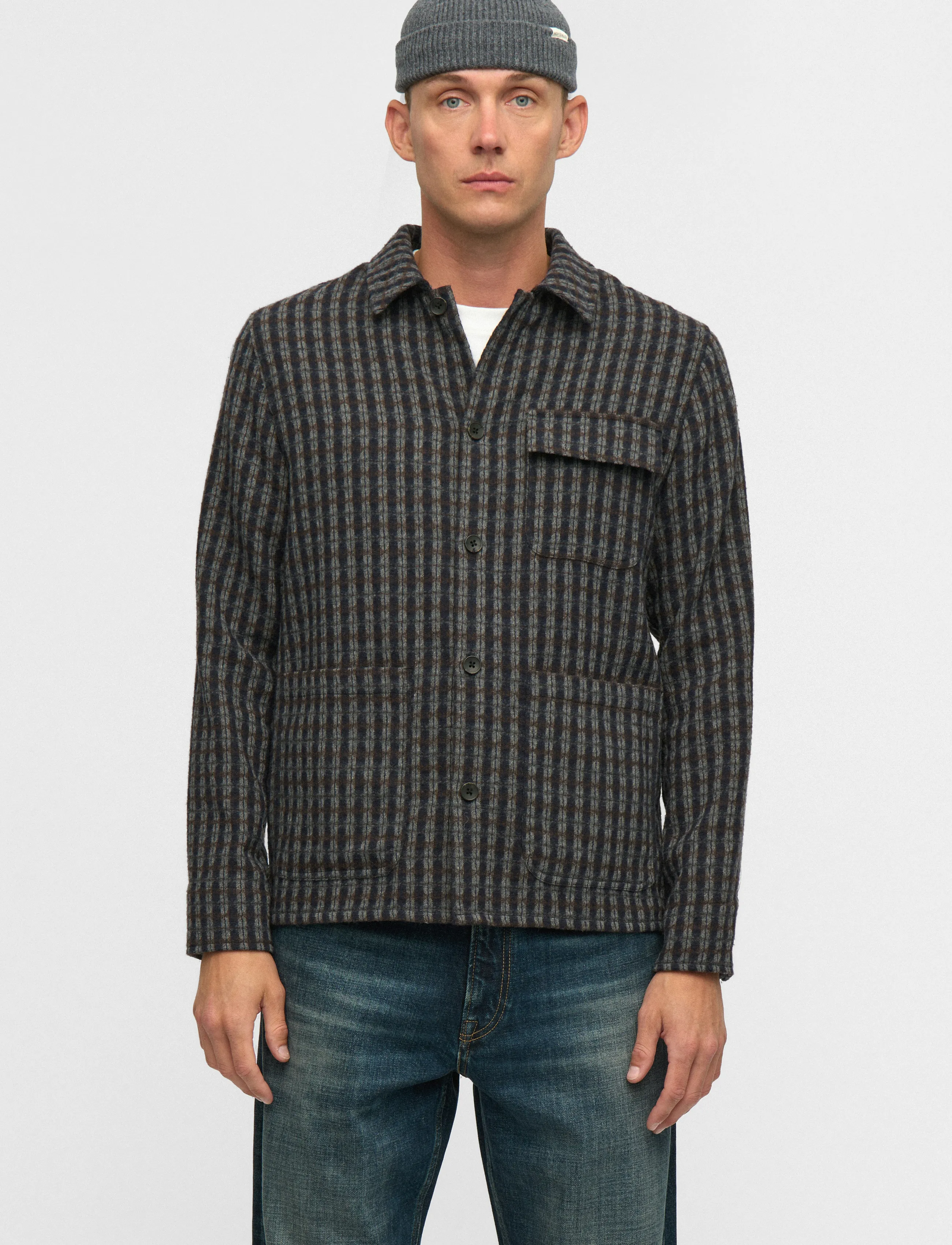 Anerkjendt AKODIN WOOL OVERSHIRT - Anerkjendt - MAGNET / grey