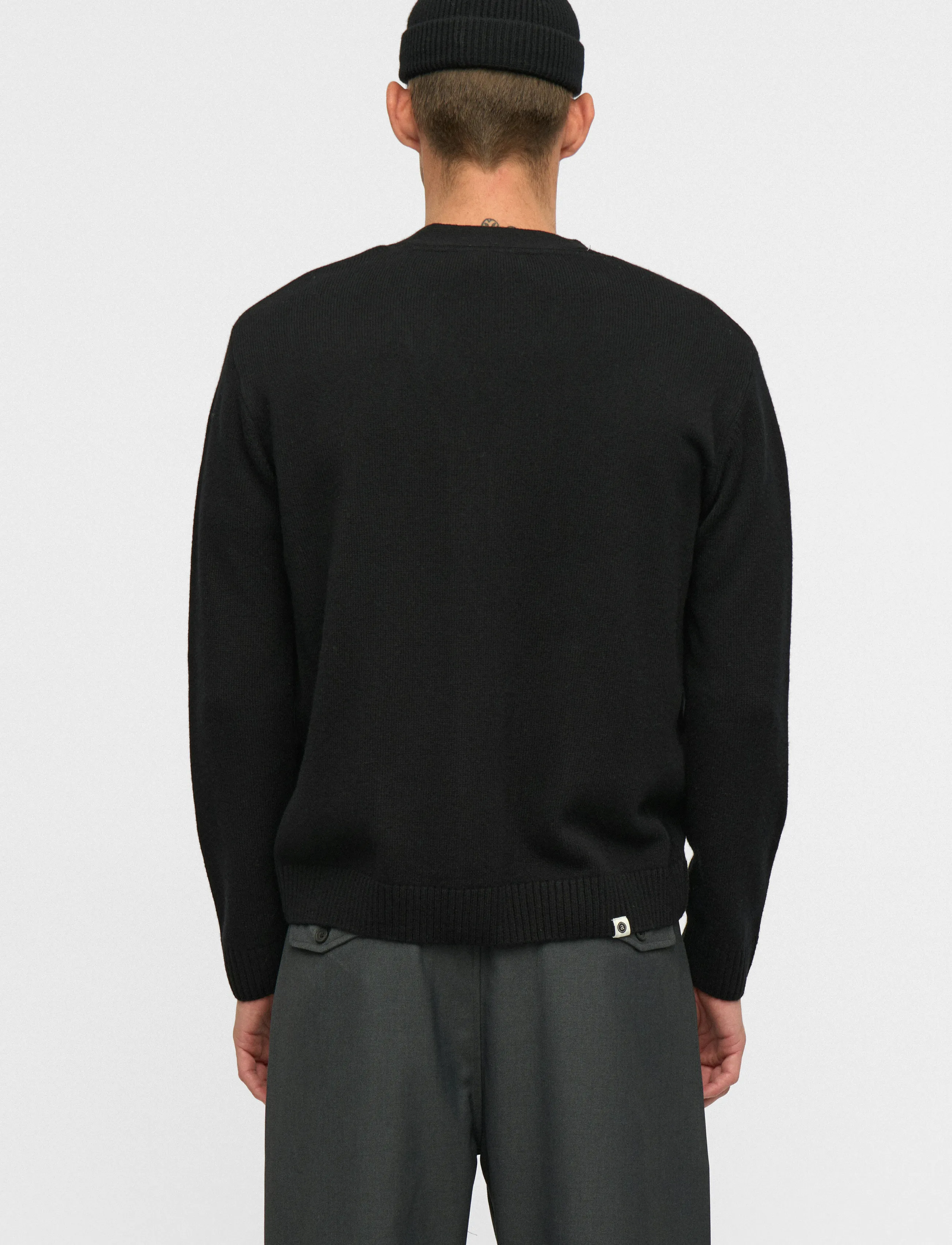 Anerkjendt AKSINUS MERINO CARDIGAN - Clothing - CAVIAR / black