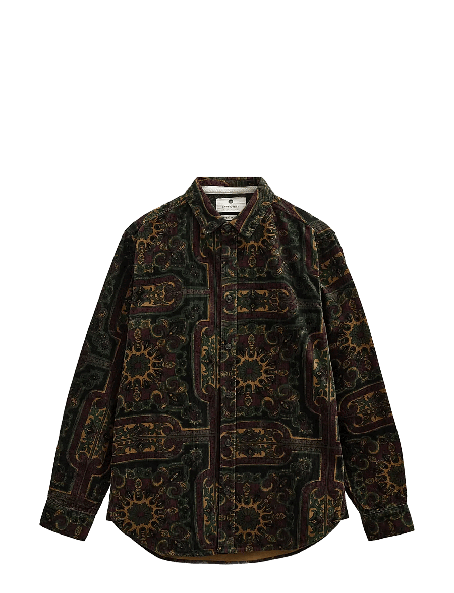 Anerkjendt - AKLEIF CORD JACQ LS SHIRT - freizeithemden - forest night - 1
