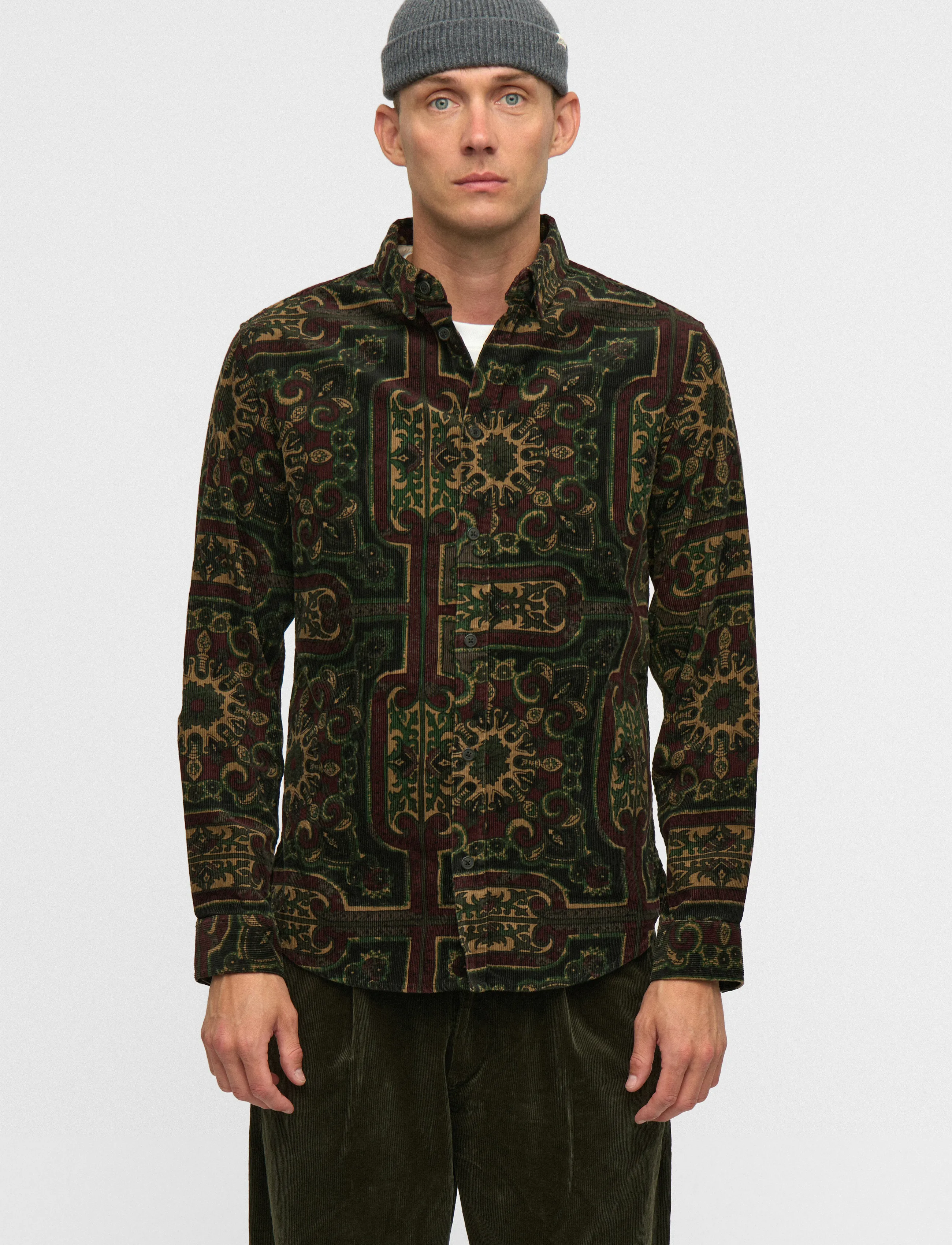 Anerkjendt AKLEIF CORD JACQ LS SHIRT - Freizeithemden - FOREST NIGHT / green