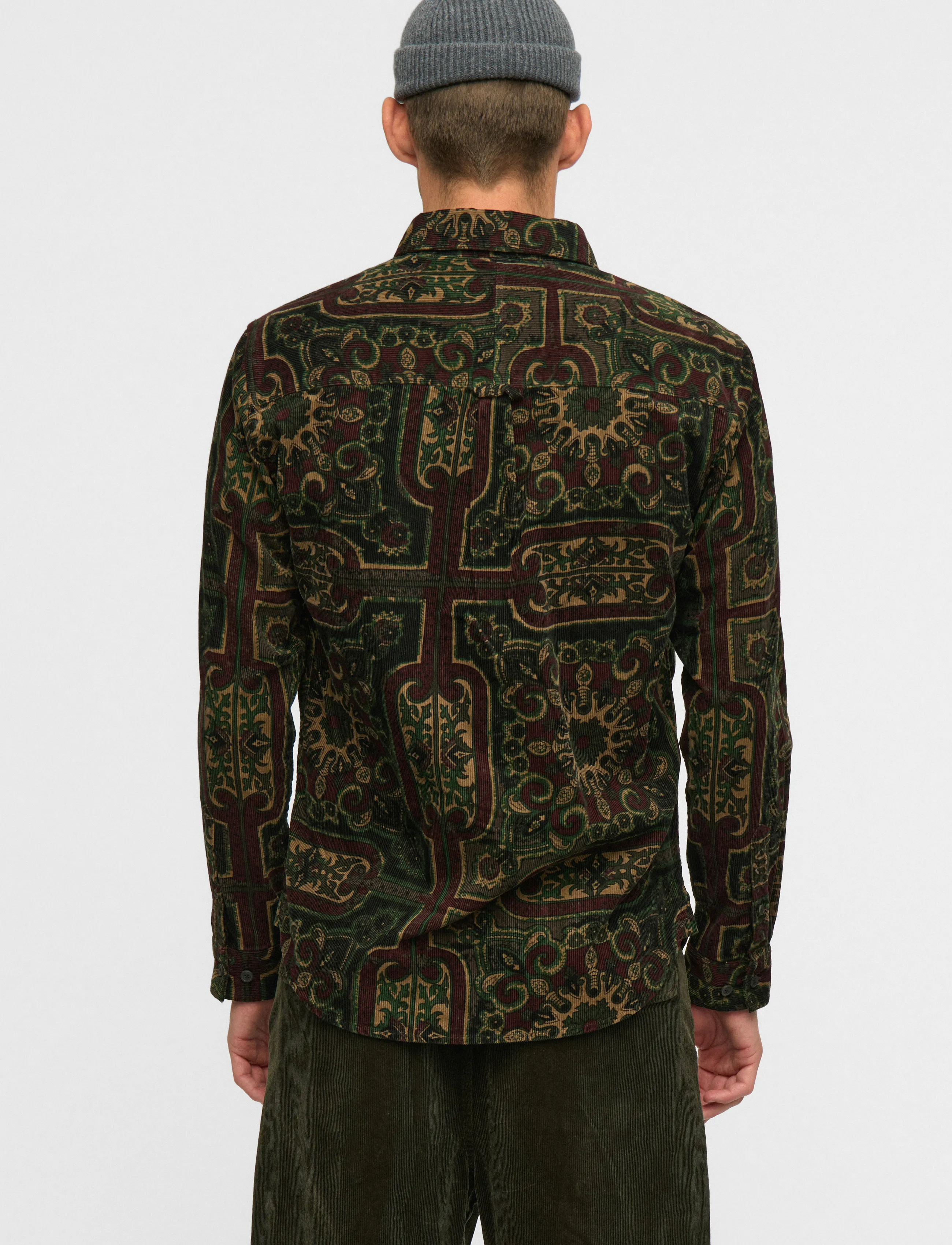 Anerkjendt - AKLEIF CORD JACQ LS SHIRT - freizeithemden - forest night - 3