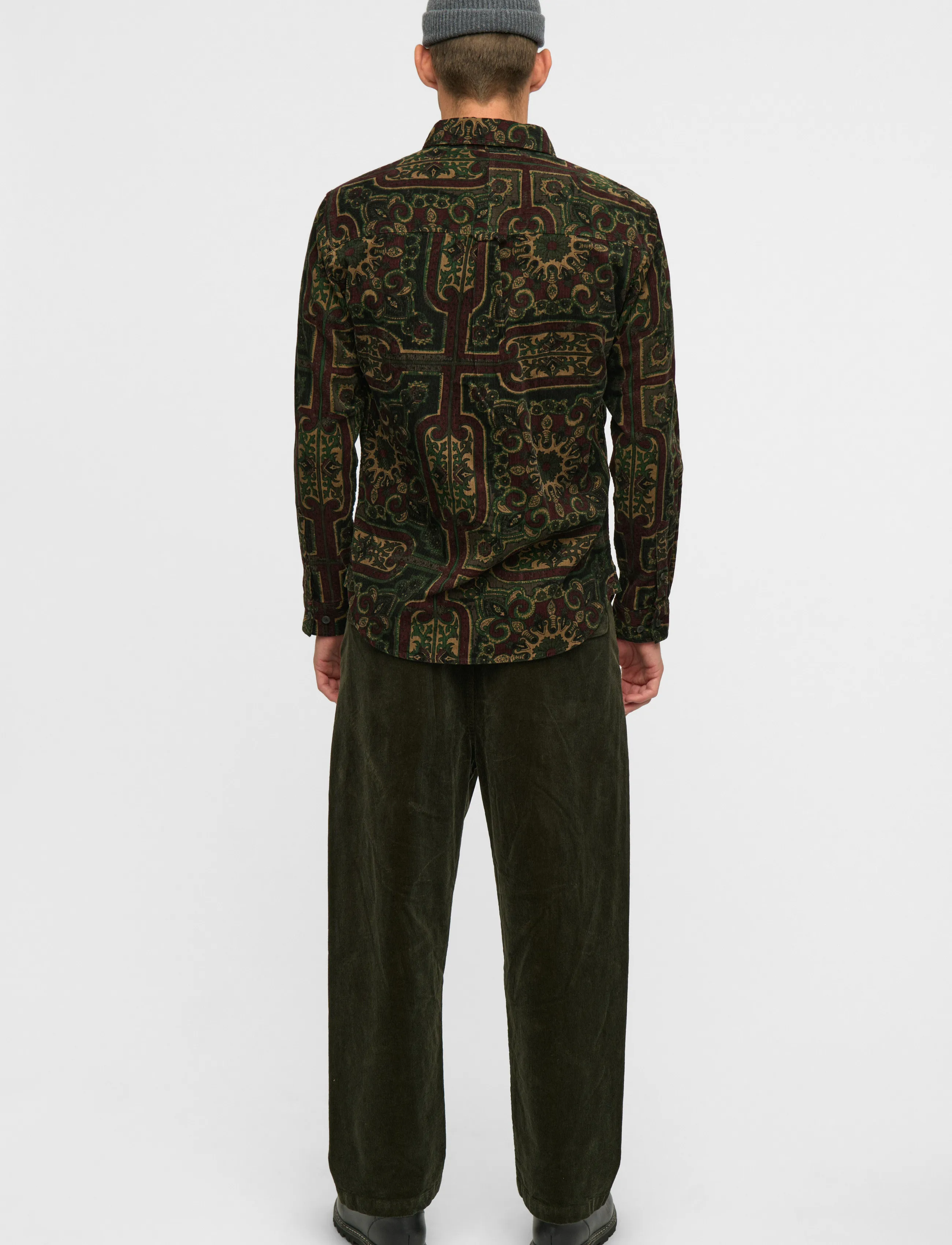 Anerkjendt - AKLEIF CORD JACQ LS SHIRT - freizeithemden - forest night - 5
