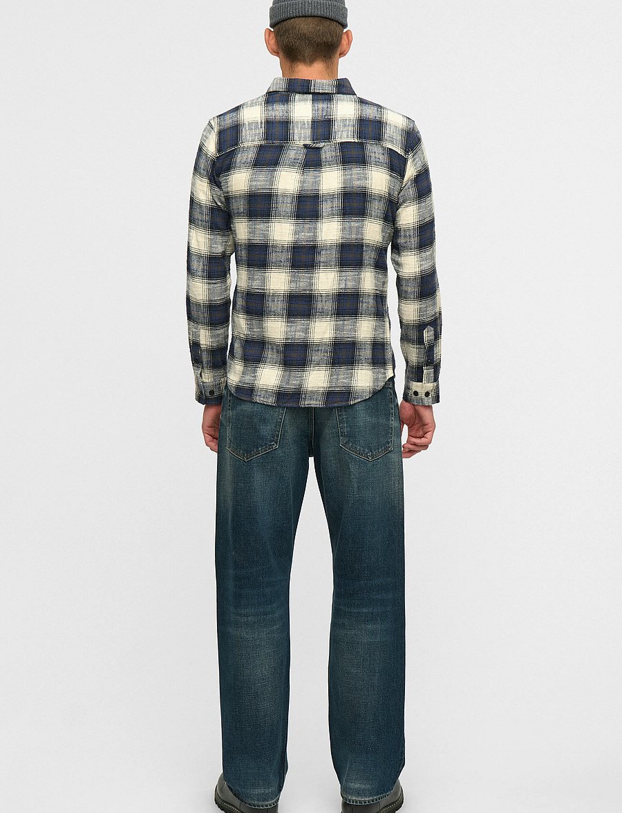 Anerkjendt - AKLEIF FLANNEL CHECK5 - flanell-hemden - sky captain - 3