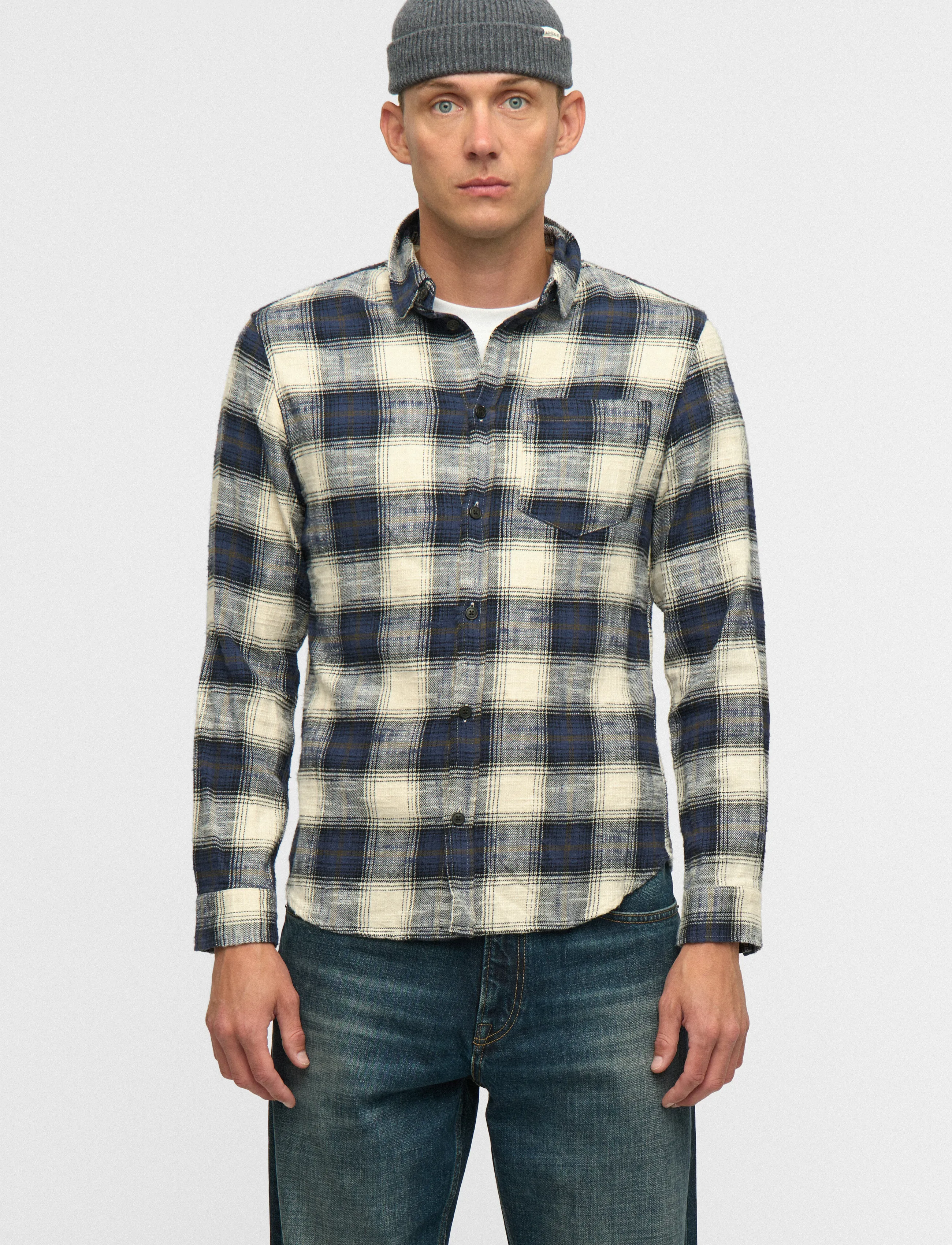 Anerkjendt - AKLEIF FLANNEL CHECK5 - flanell-hemden - sky captain - 5