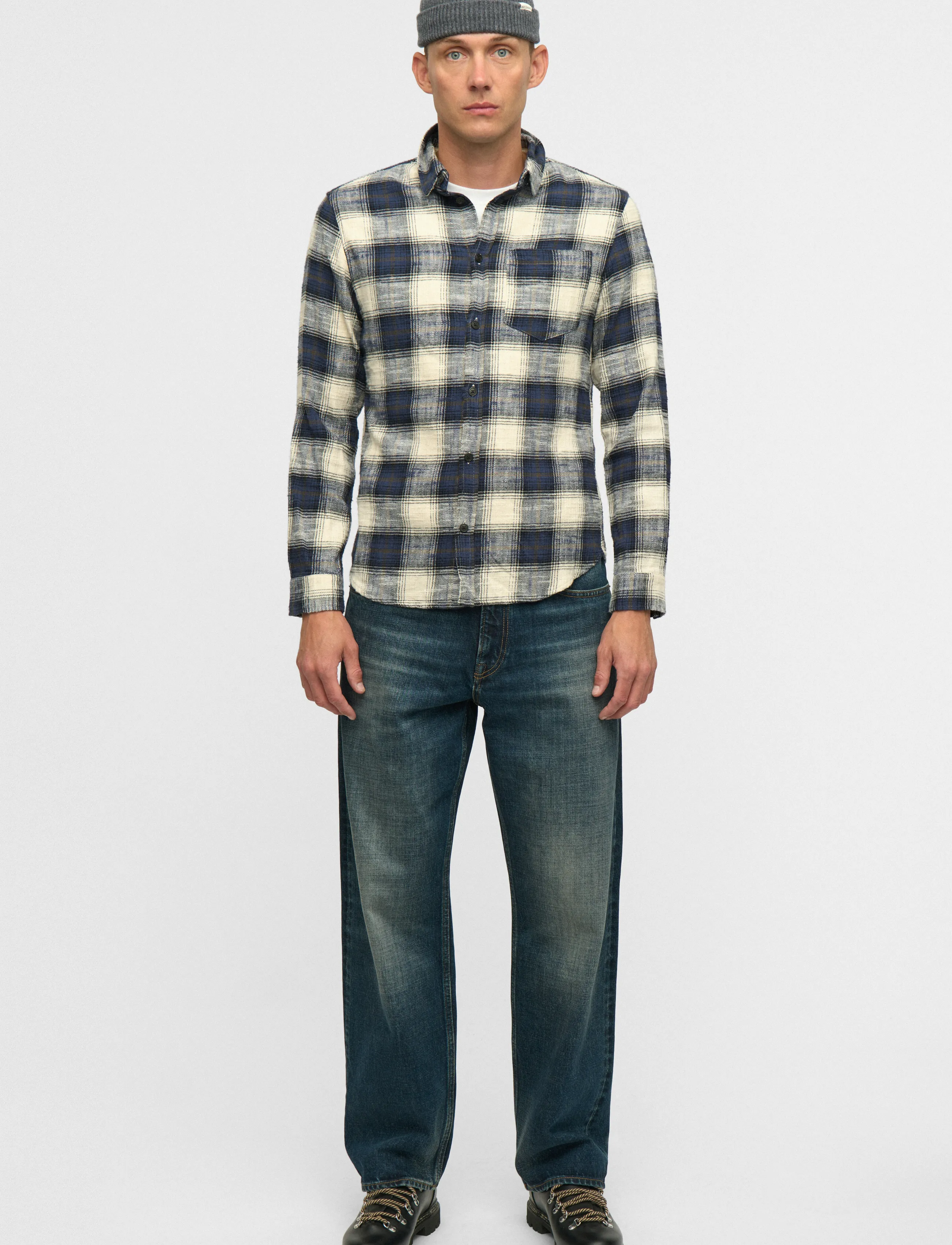 Anerkjendt - AKLEIF FLANNEL CHECK5 - flanellsärgid - sky captain - 4