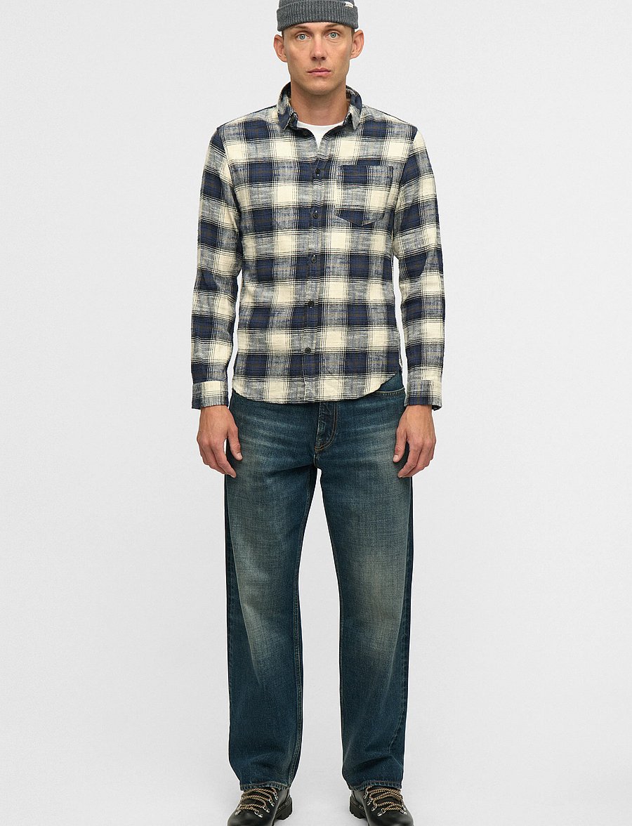Anerkjendt - AKLEIF FLANNEL CHECK5 - flanellsärgid - sky captain - 4