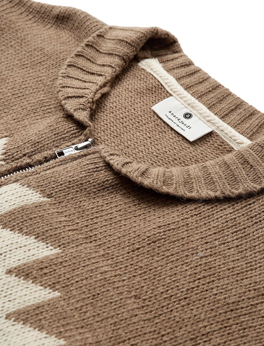 Anerkjendt - AKSINUS JACQ ZIP CARDIGAN - ermine - 2