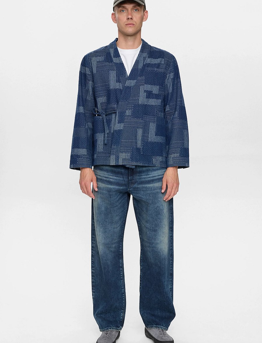 Anerkjendt - AKJESPER INDIGO KIMONO - vårjackor - sky captain - 0