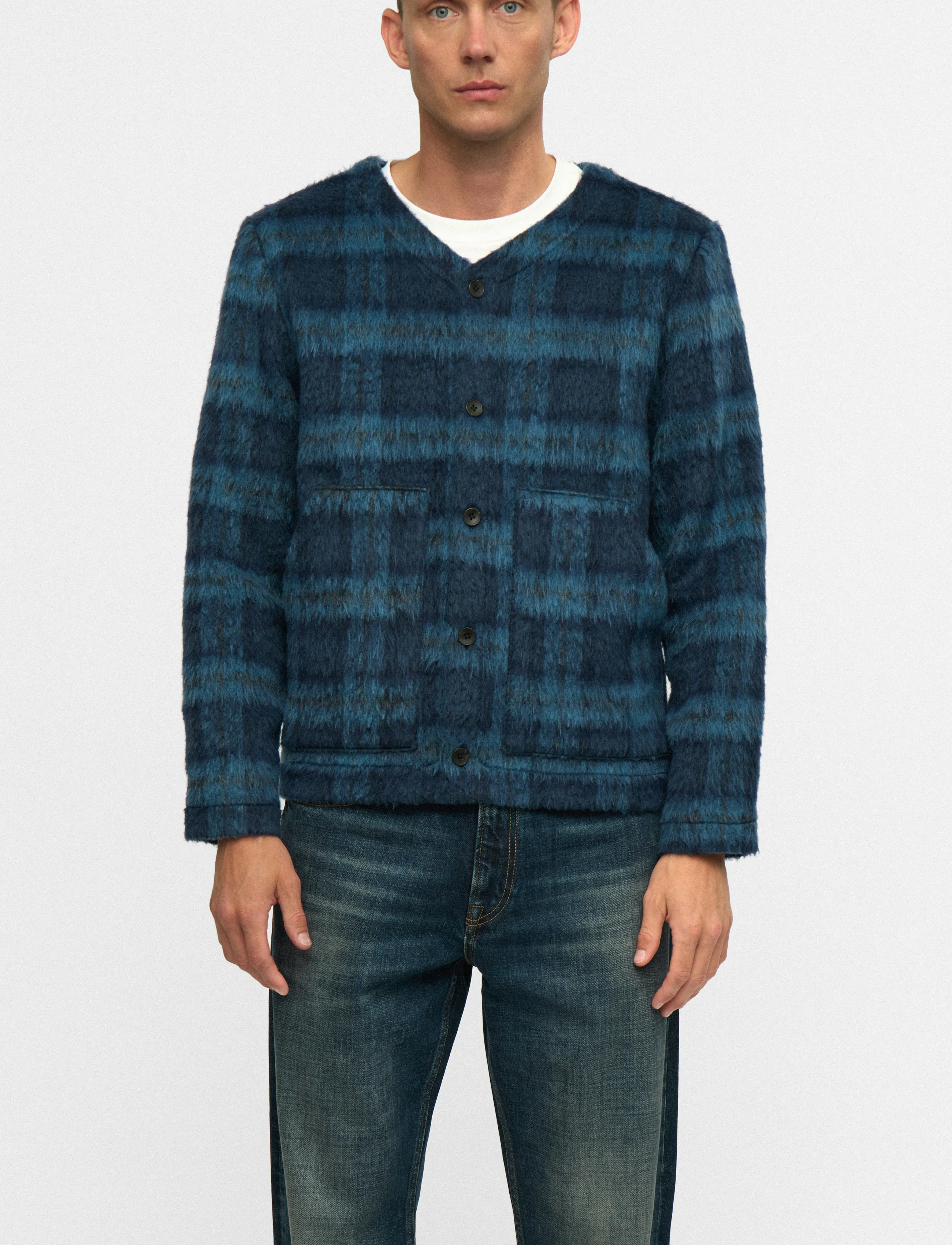 Anerkjendt - AKDAN HEAVY TWILL CHECK OVERSHIRT - kollektioner - estate blue - 5