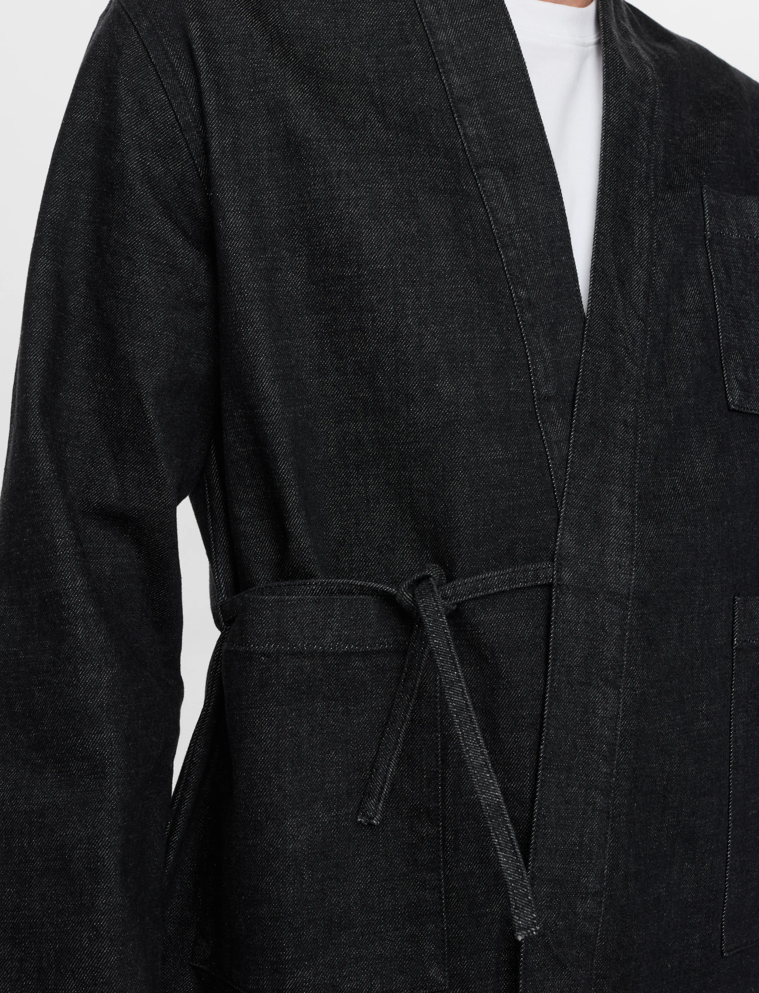 Anerkjendt - AKJESPER SELVEDGE DENIM KIMONO - unlined denim jackets - black - 5