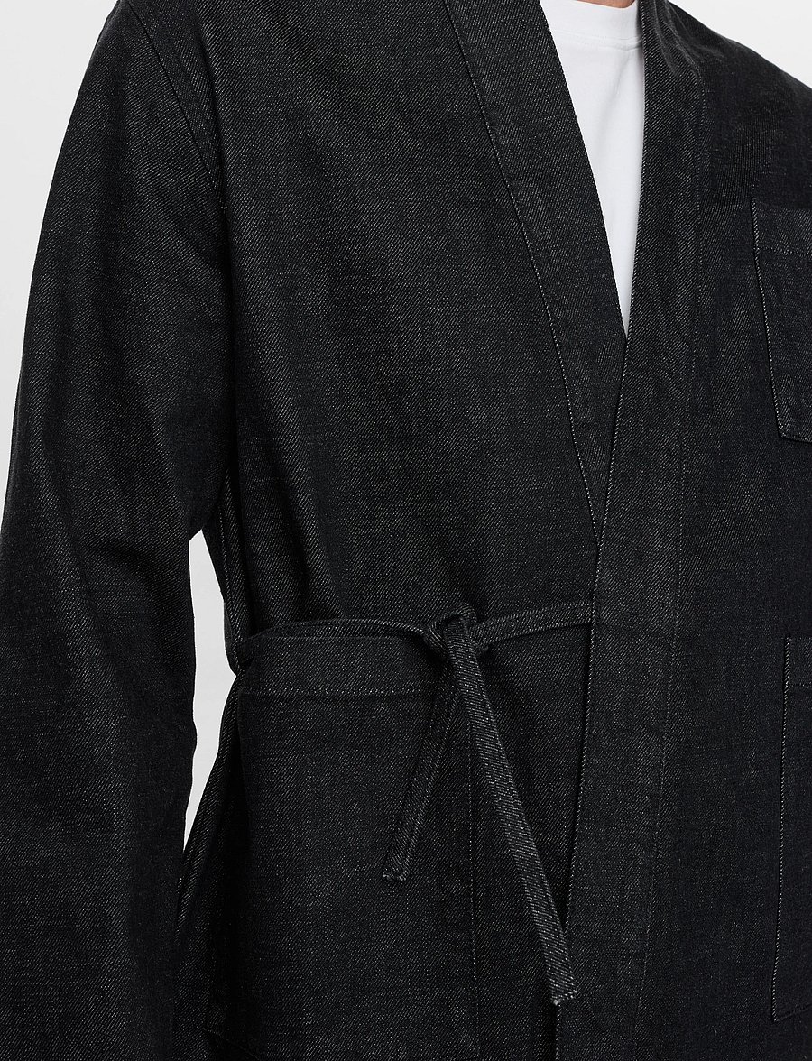 Anerkjendt - AKJESPER SELVEDGE DENIM KIMONO - ofodrade jeansjackor - black - 5