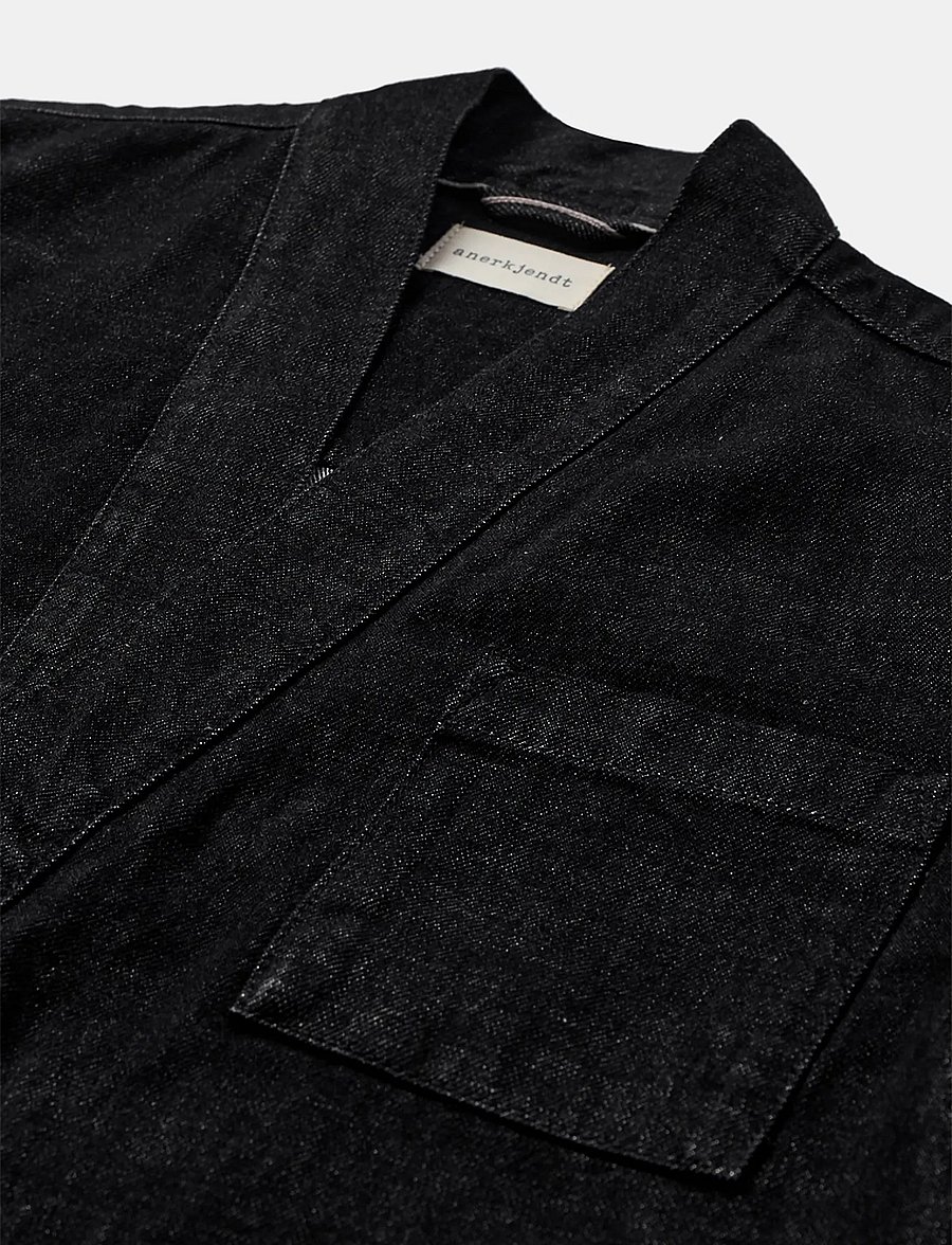 Anerkjendt - AKJESPER SELVEDGE DENIM KIMONO - ofodrade jeansjackor - black - 4