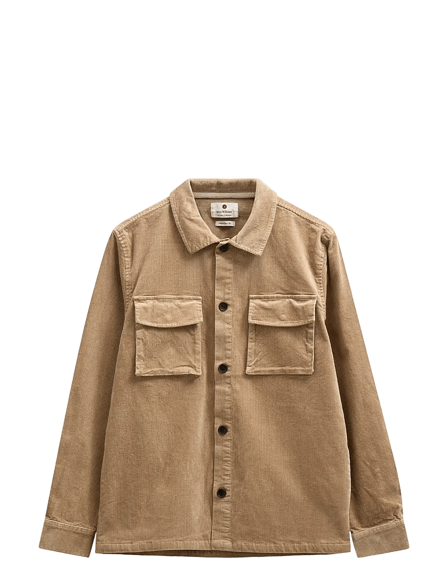 Anerkjendt - AKOSCAR CORD OVERSHIRT - overshirts - ermine - 1