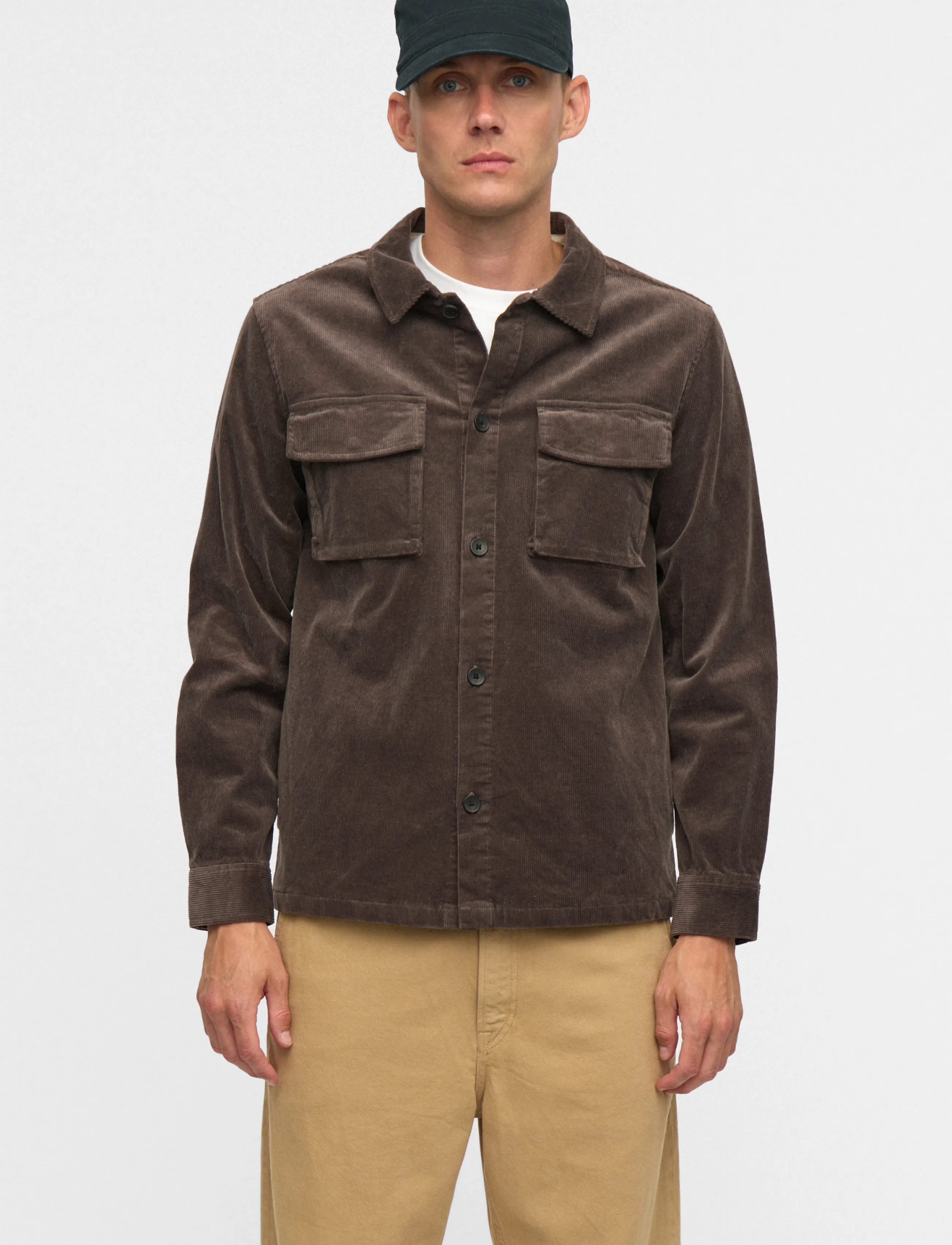 Anerkjendt Akoscar Cord Overshirt, Herren, Cord Overshirt, Grau, Gr.XXL