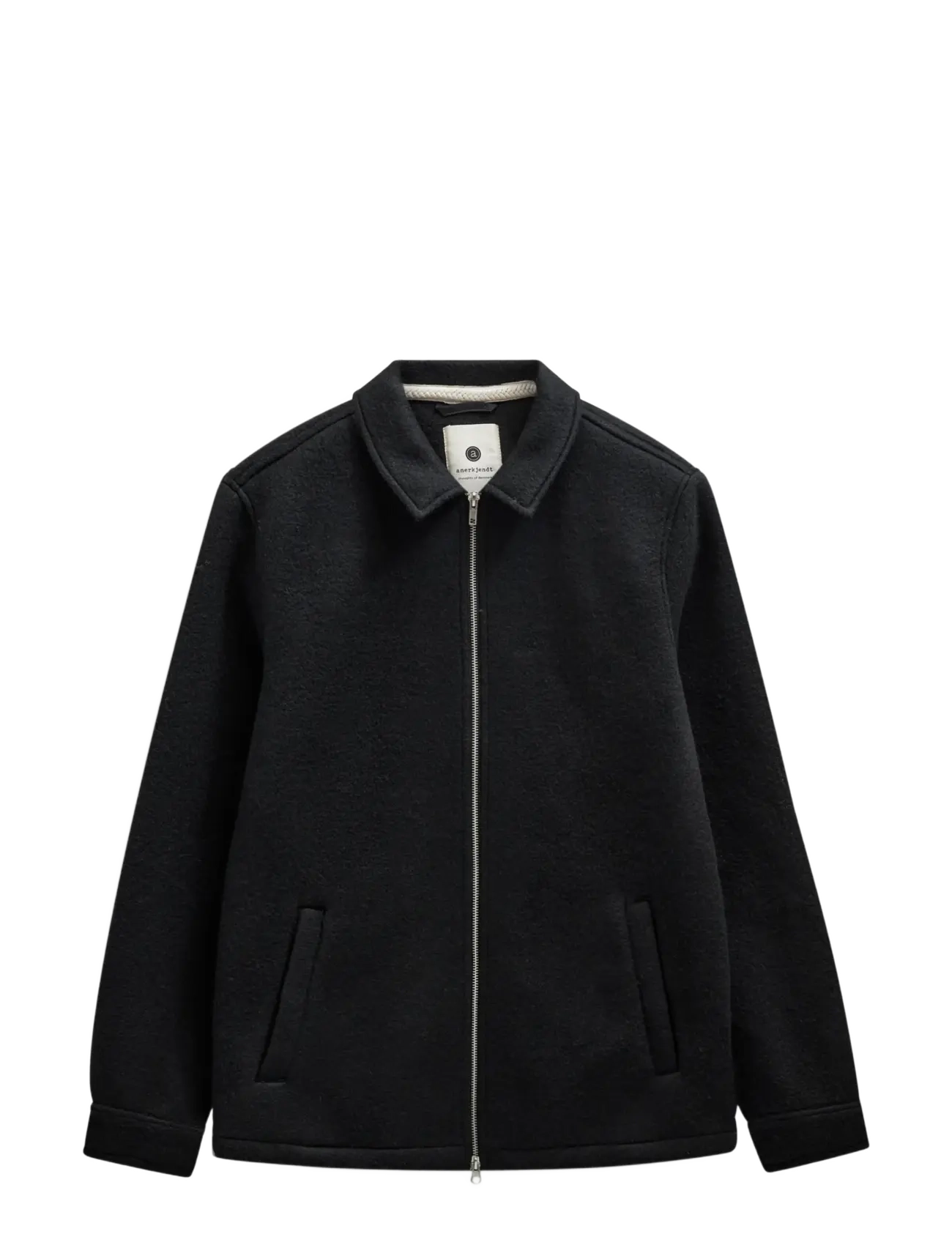 Anerkjendt AKHANKY BOILED WOOL OVERSHIRT - Overshirts - CAVIAR / black