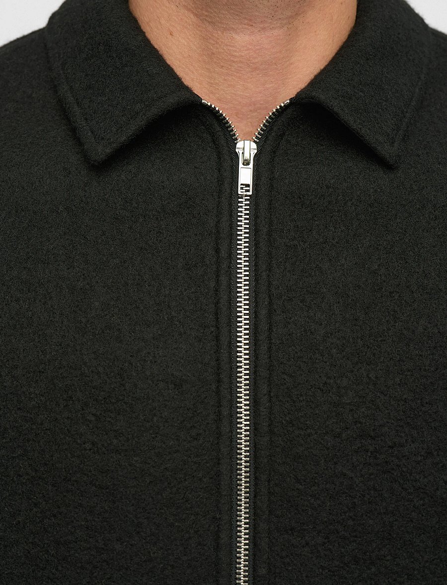 Anerkjendt - AKHANKY BOILED WOOL OVERSHIRT - Überhemden - caviar - 4