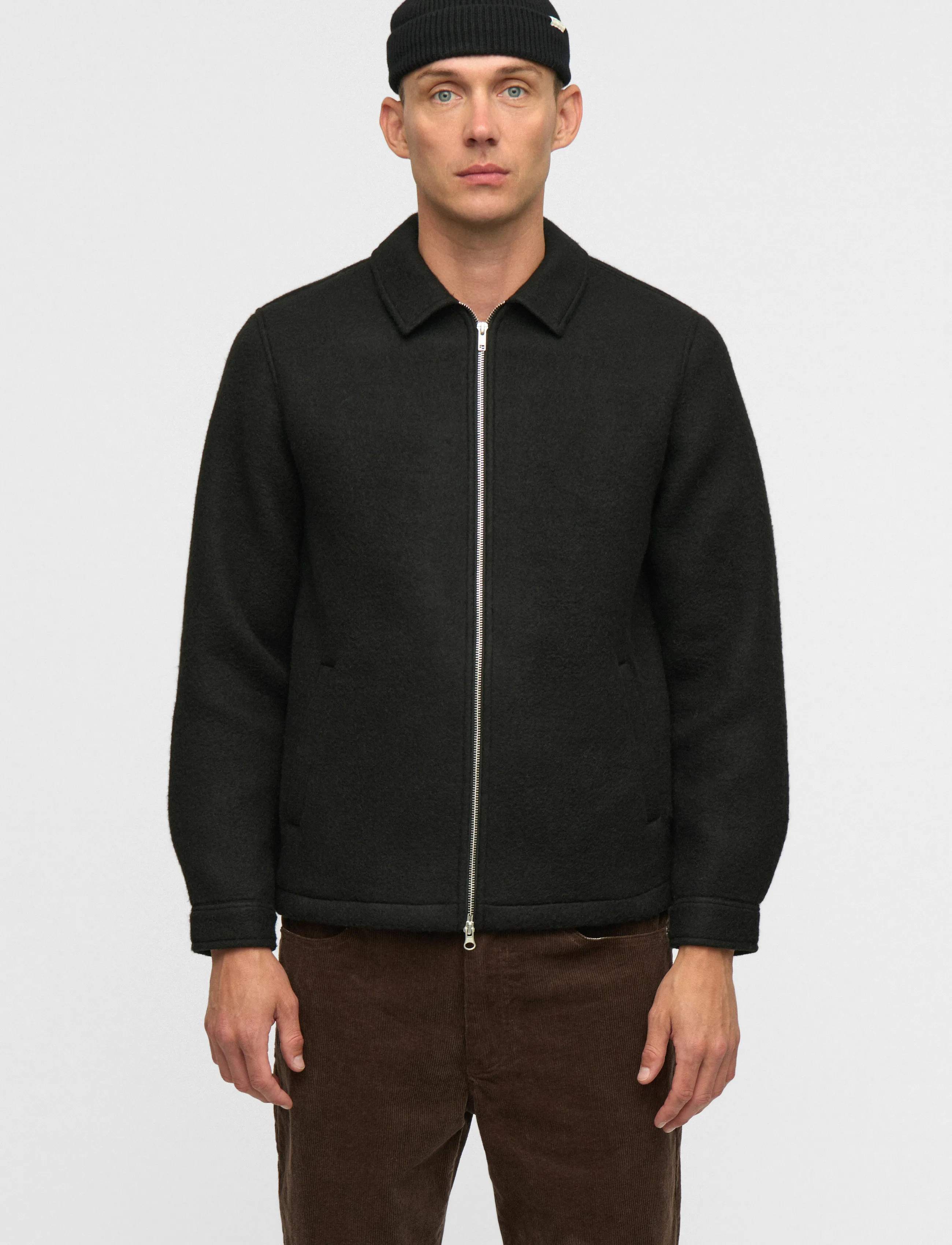 Anerkjendt - AKHANKY BOILED WOOL OVERSHIRT - Überhemden - caviar - 0